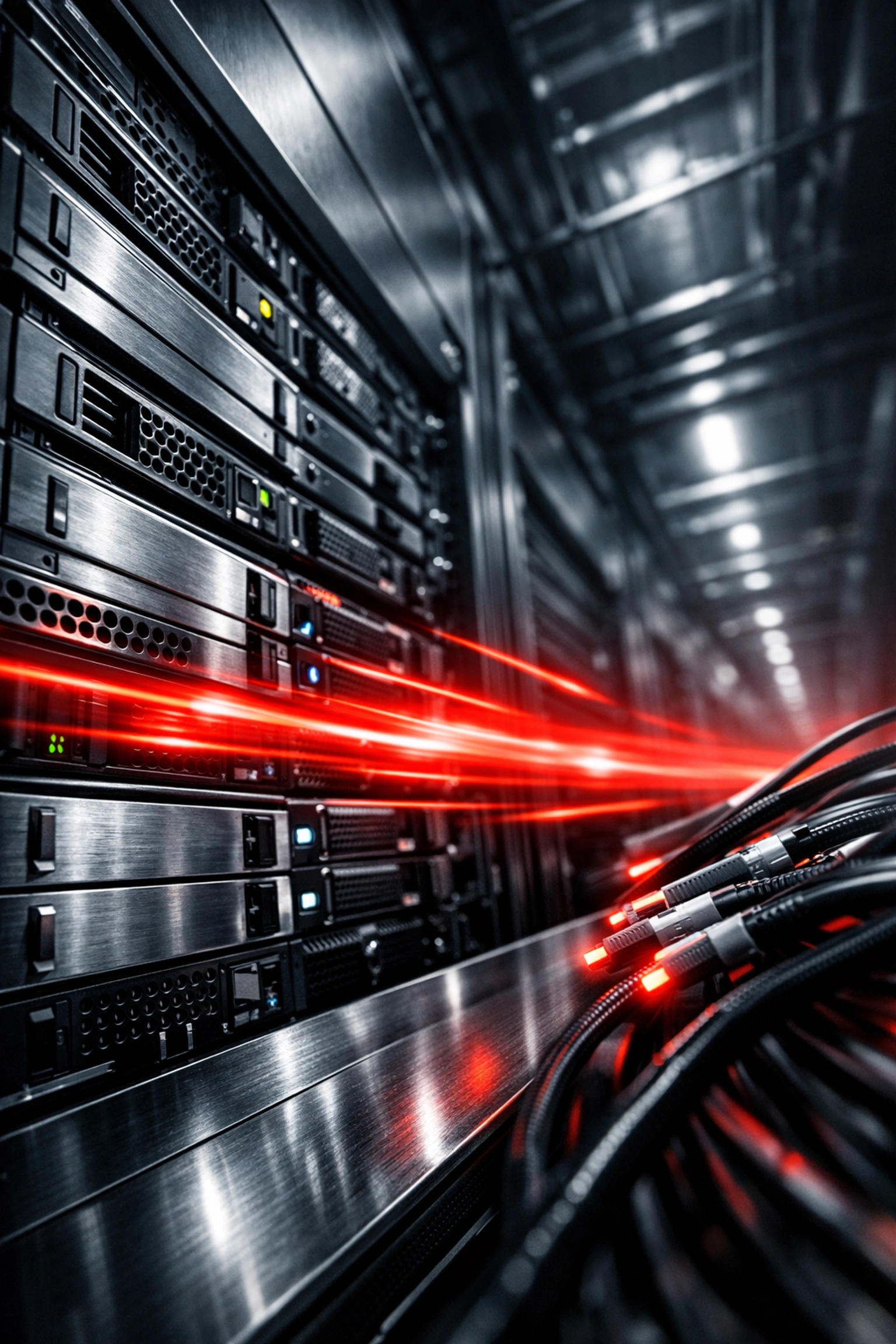 High-speed data center servers demonstrating fast website hosting for small business websites.