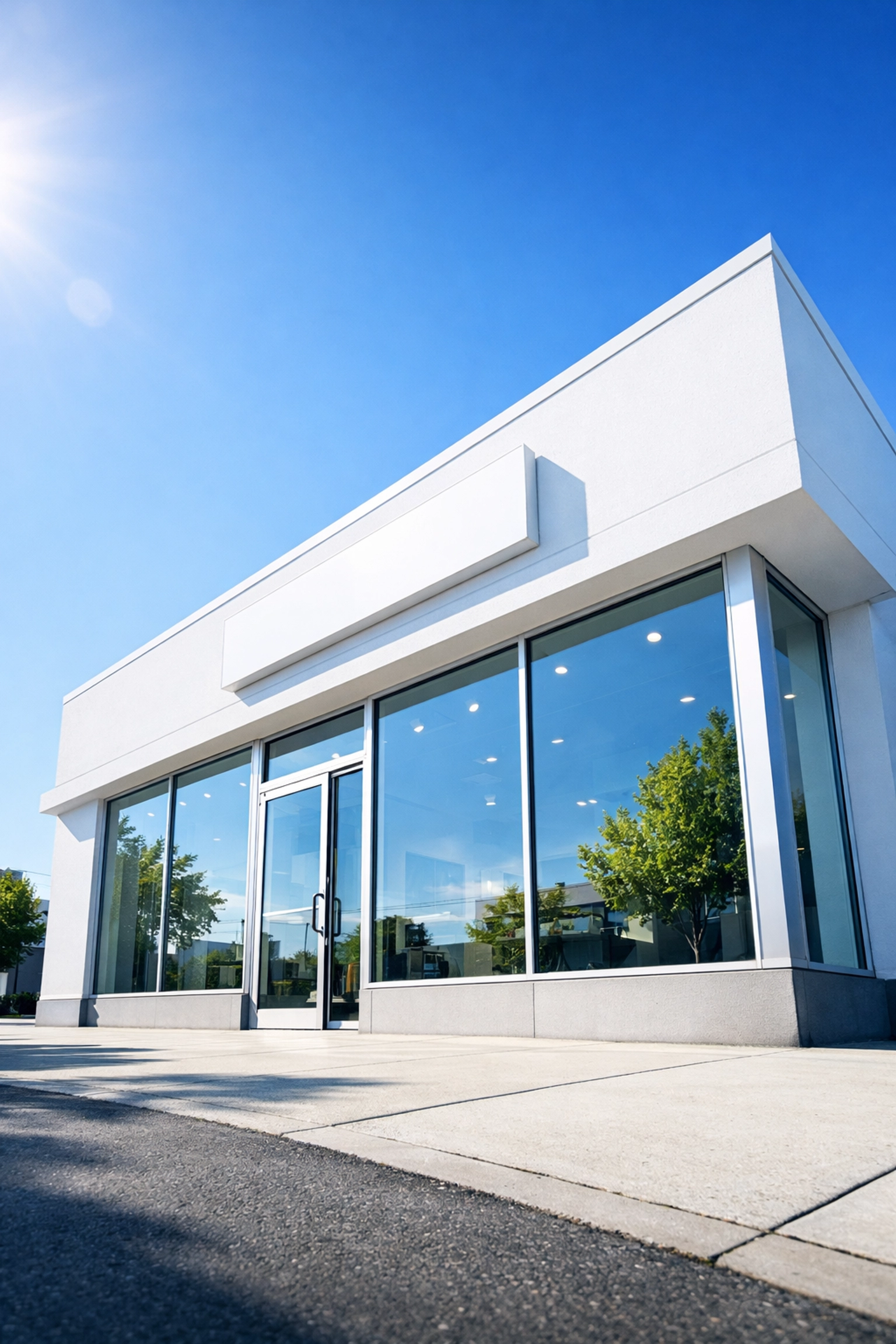 Modern storefront symbolizing high search engine visibility and digital growth for a local business.