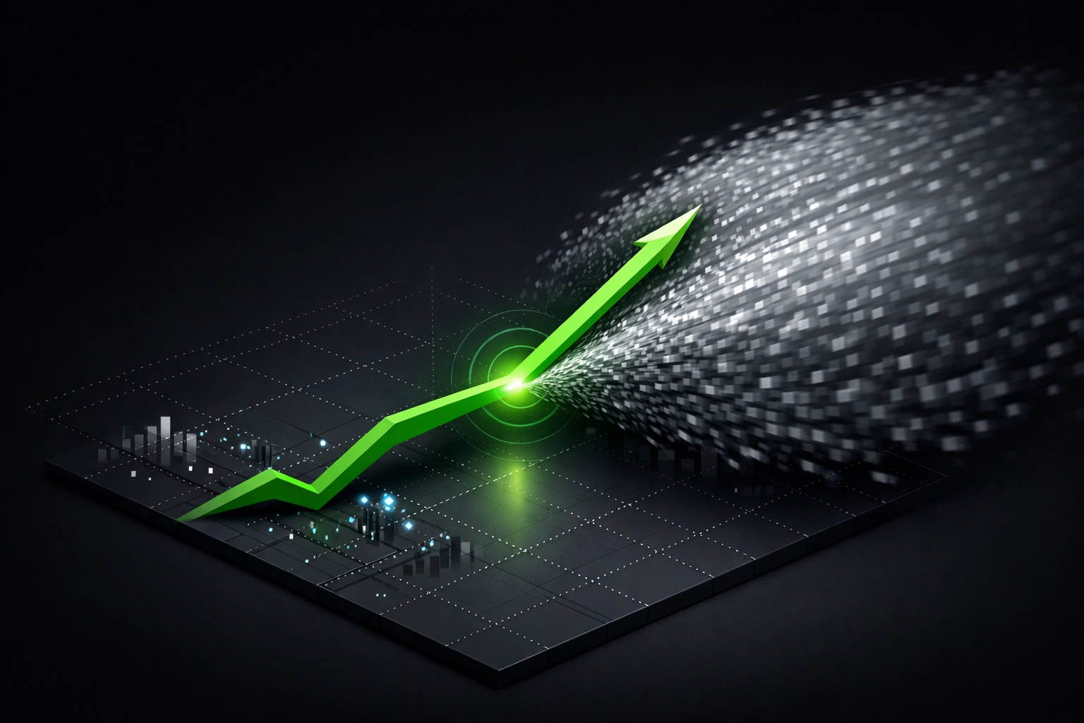 Market Trends; a green line moving against a grey wave representing fading the public in betting markets.