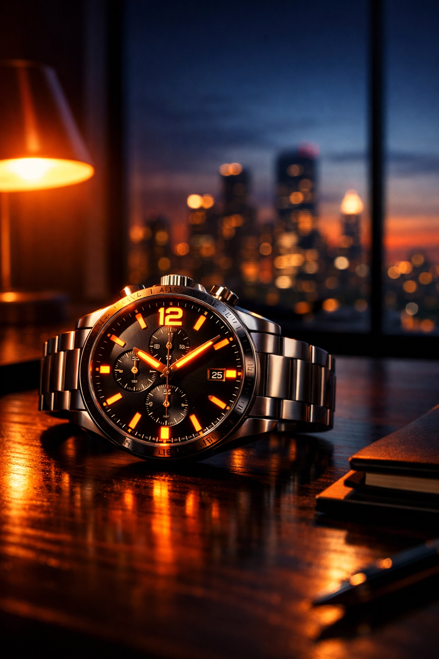 High-end watch on an executive desk representing timing for a business exit strategy and SDE tracking.