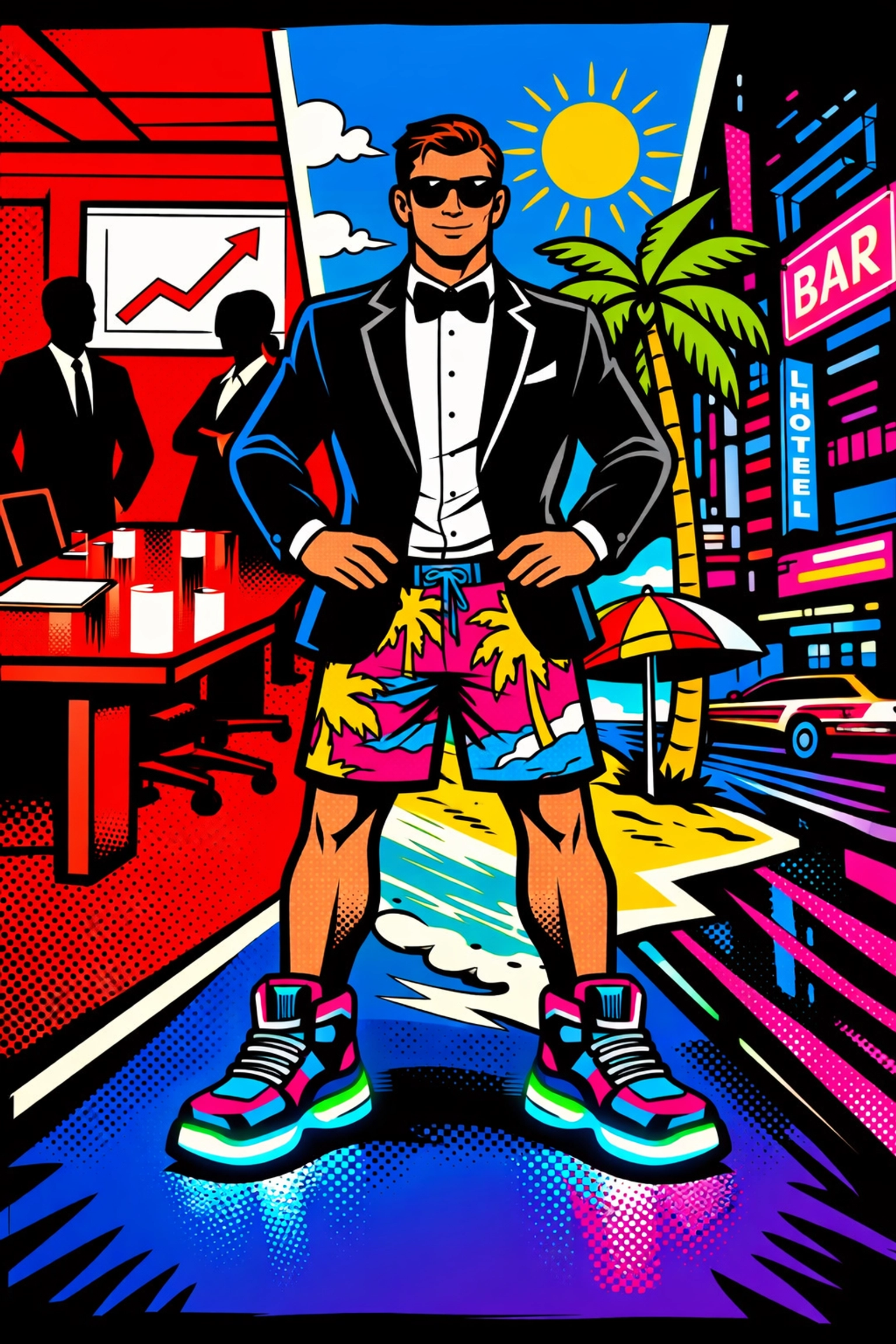 A person in mismatched outfits across different settings, showing why one-size-fits-all AI content fails.