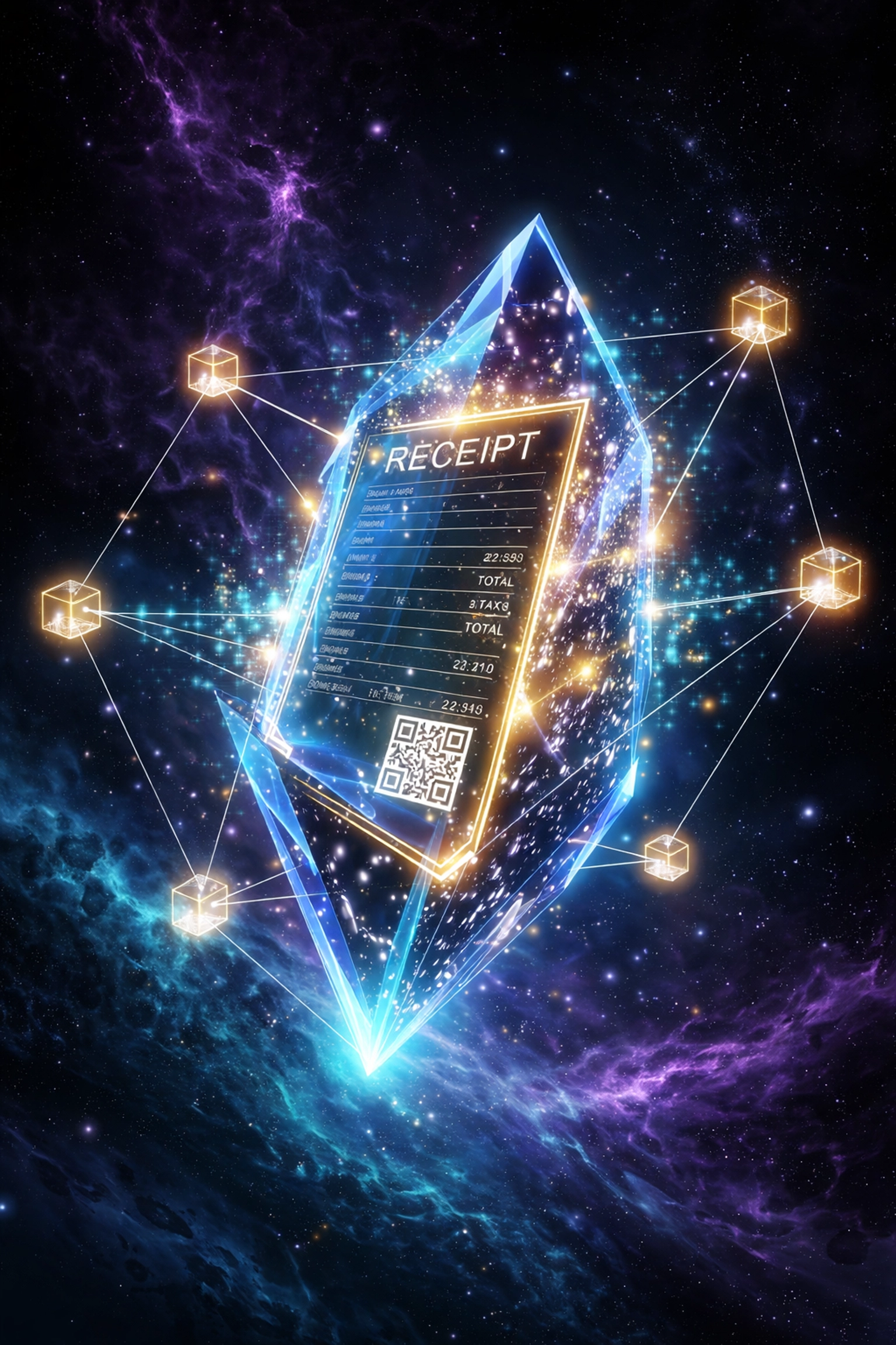 Digital NFT receipt for crypto payments with blockchain verification for compliance documentation