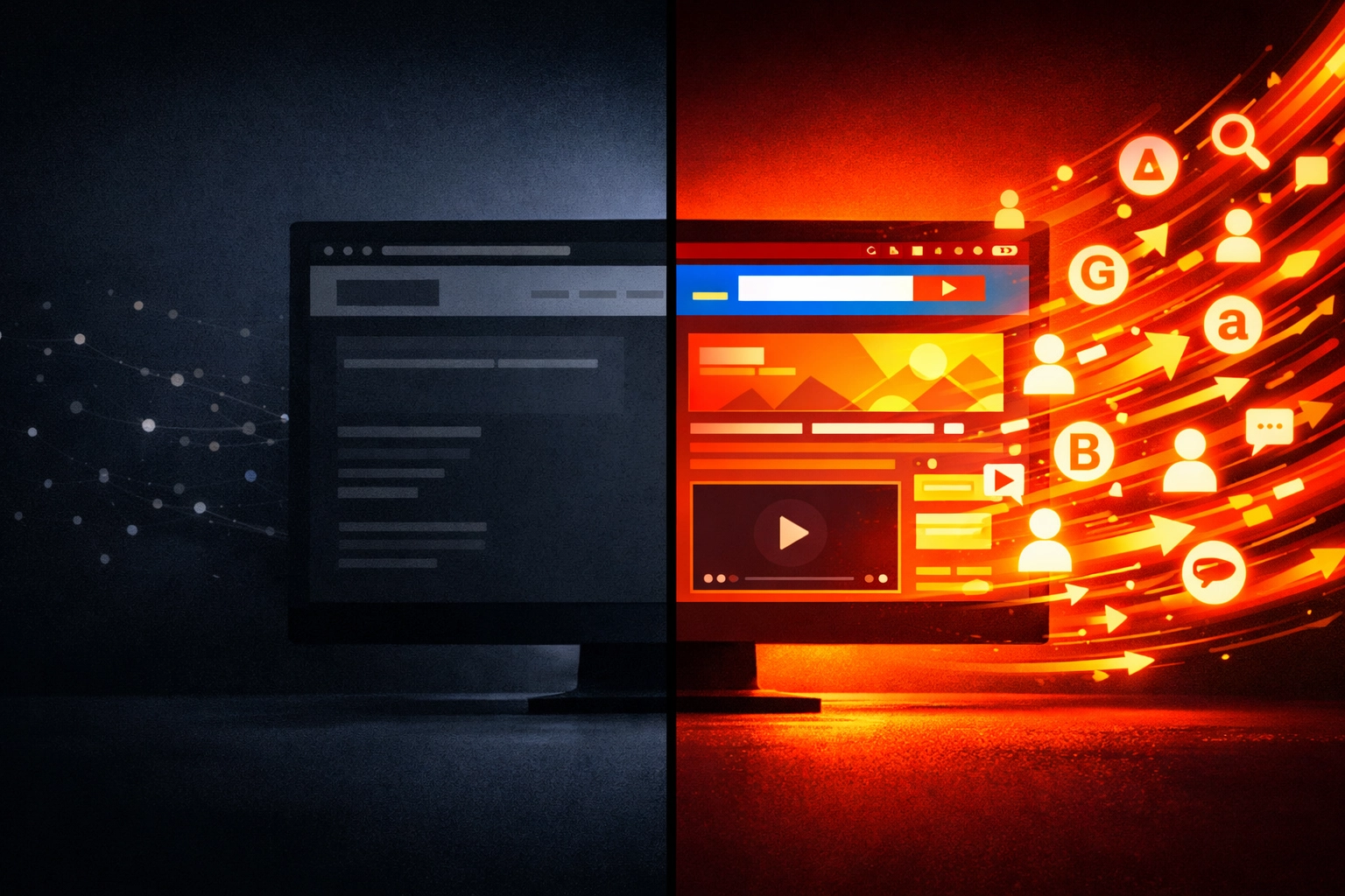 Comparison of low traffic on budget website versus high traffic on professional business website