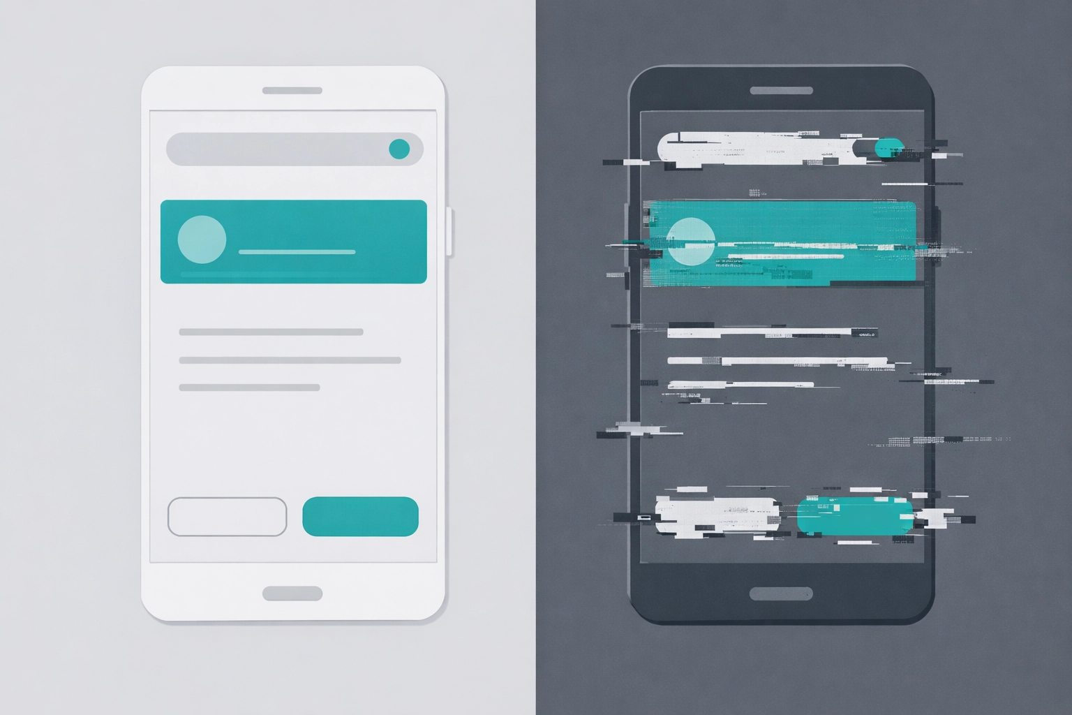 Service Fusion mobile app displaying sync bugs and stability issues on smartphone