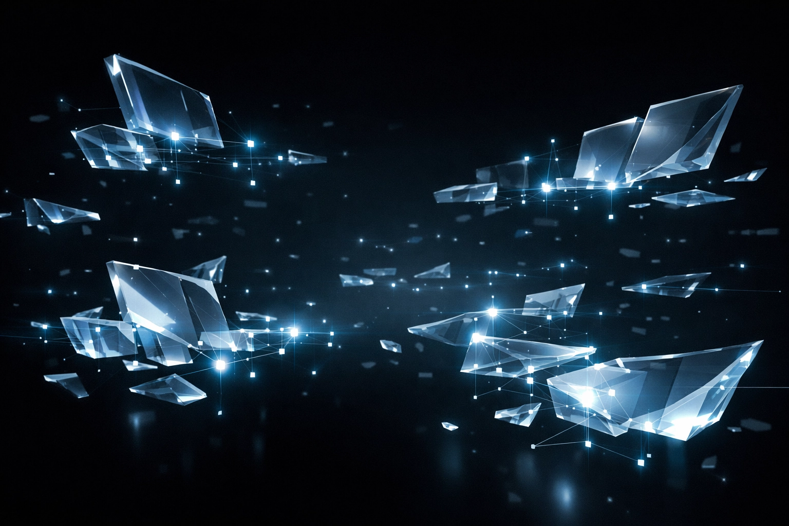 Fragmented digital nodes representing e-commerce data silos and operational visibility gaps.