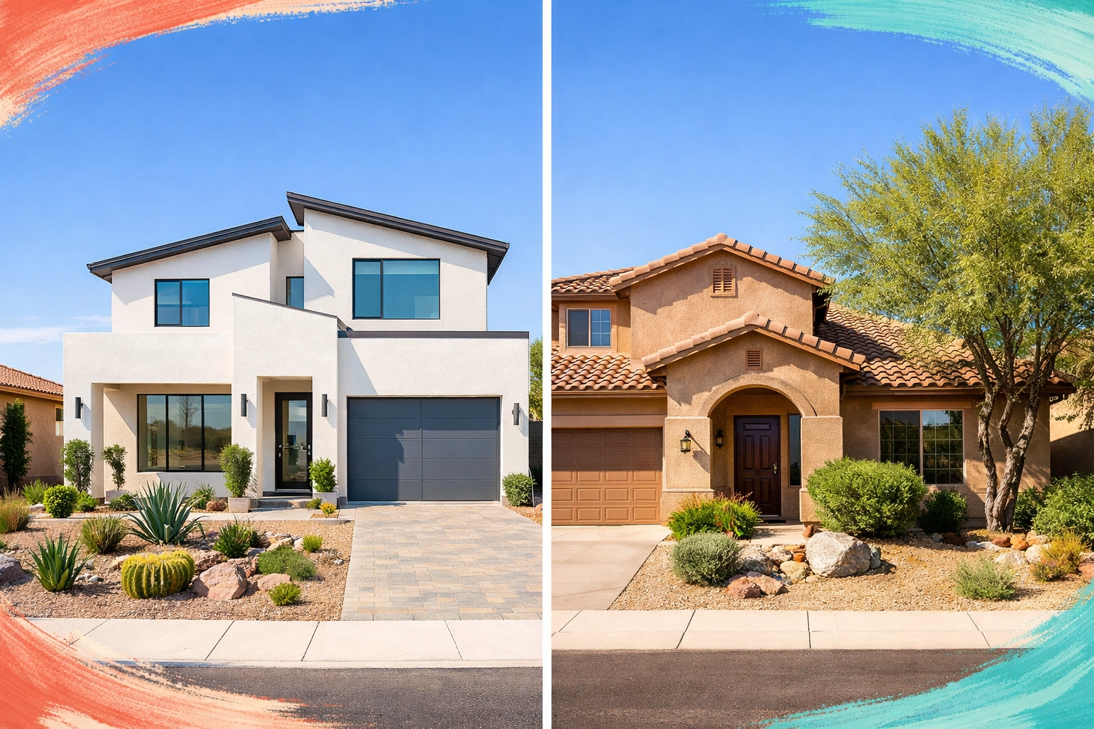 New construction vs 2005 resale home comparison in Phoenix Arizona showing condition differences