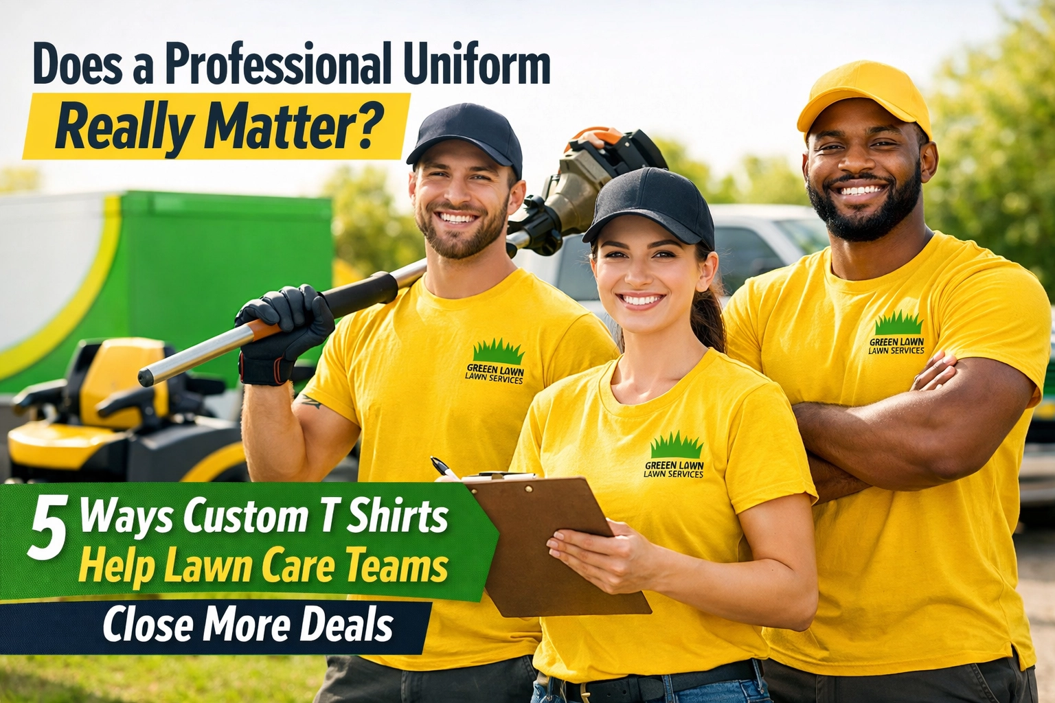 [HERO] Does a Professional Uniform Really Matter? 5 Ways Custom T Shirts Help Lawn Care Teams Close More Deals