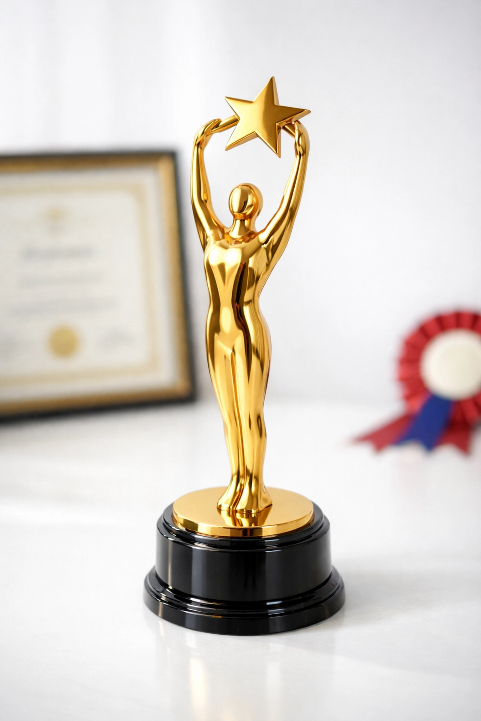 Gold award trophy representing Best Online Estate Agent recognition