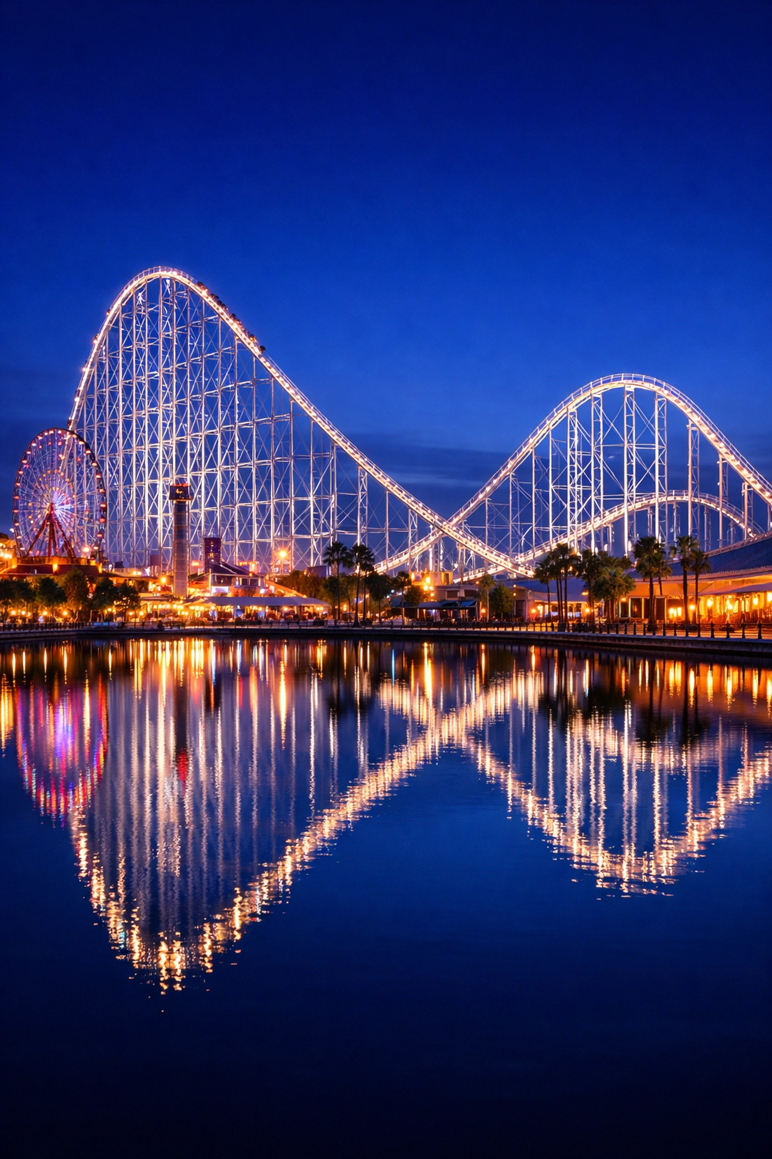 Long-exposure shot of Nagashima Spa Land in Japan, one of the best photography locations for 2026.
