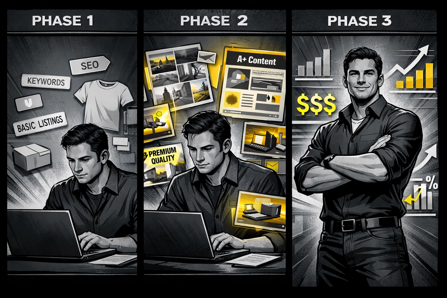 Three-phase Amazon brand management strategy roadmap from basic optimization to scaling