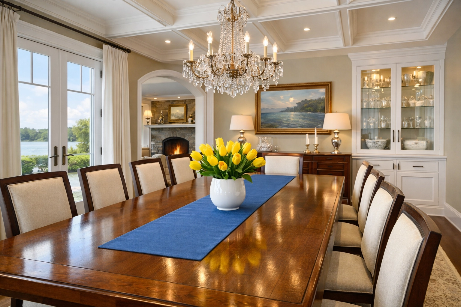 Immaculate dining room in Groton after a professional eco-friendly house cleaning.