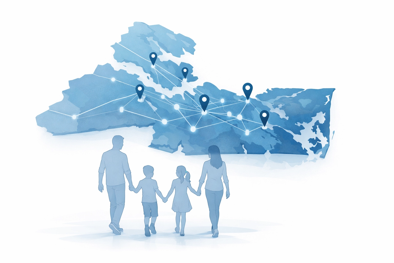 Hampton Roads region map showing local custody law coverage area for families