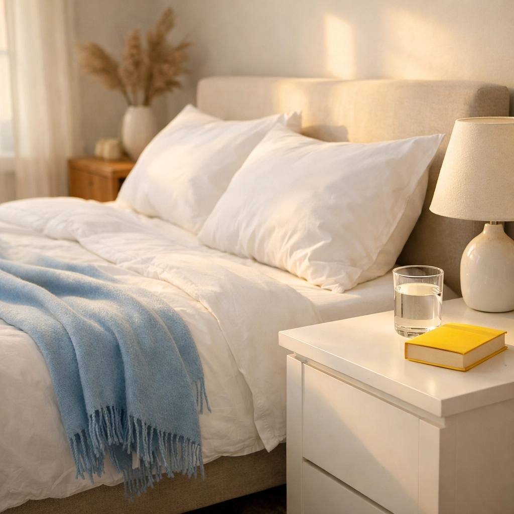 Serene master bedroom in Foxborough after a professional affordable house cleaning service.