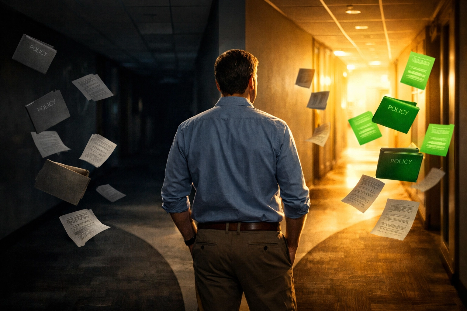 Insurance agent choosing between commissionable and non-commissionable policy options