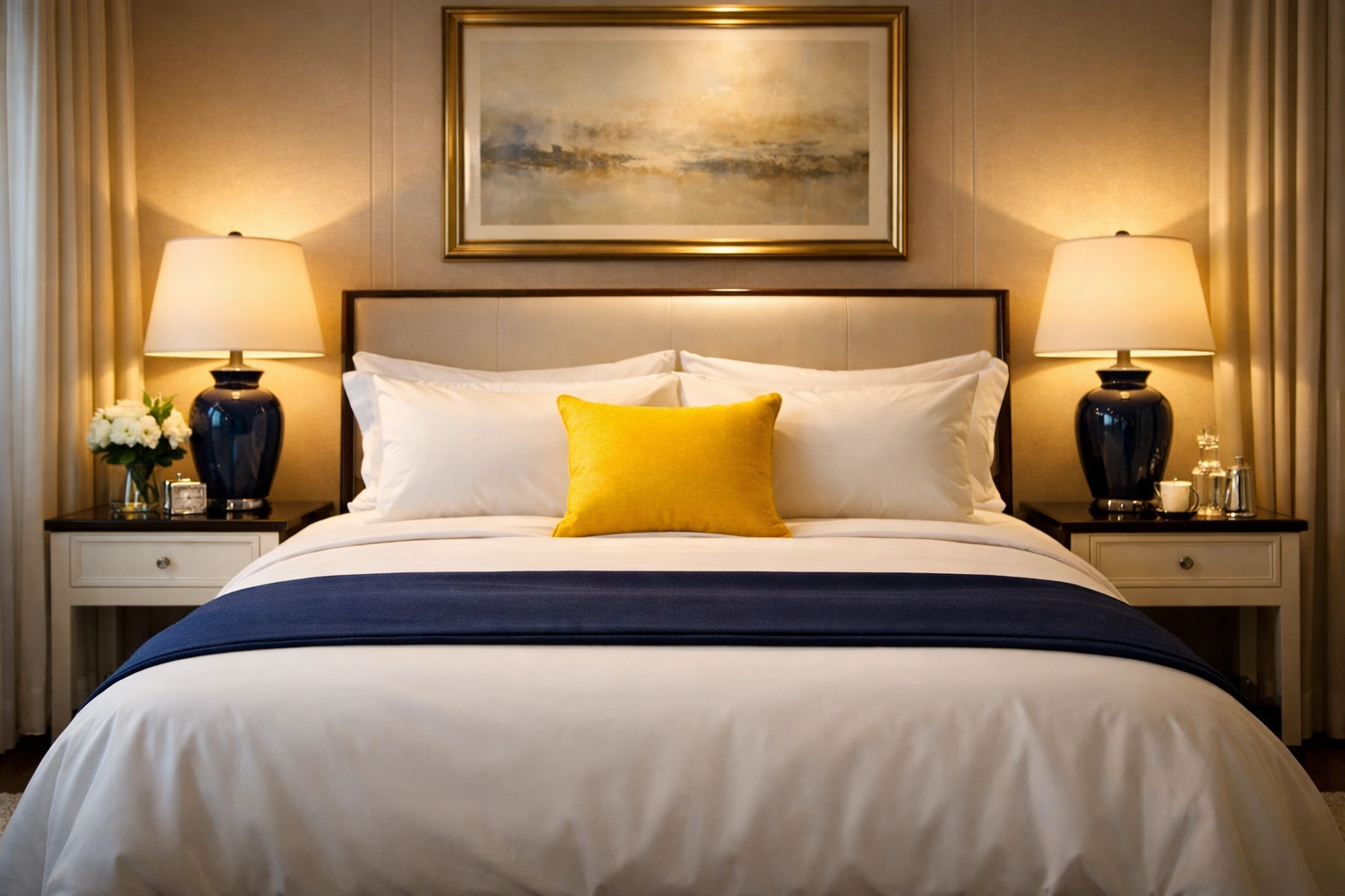 Spotless master bedroom in a Leominster home showcasing professional cleaning and dust-free surfaces.