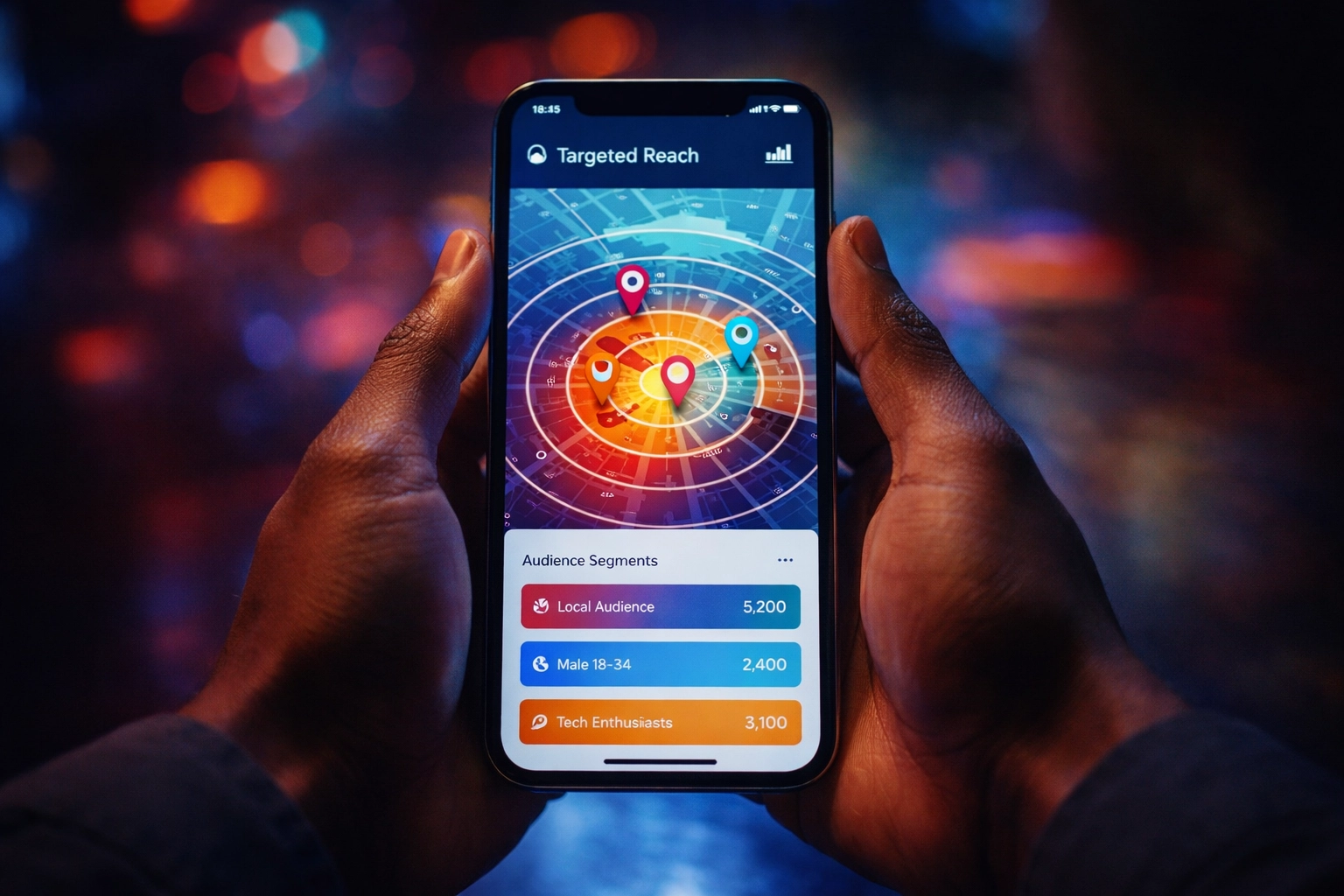 Targeted video marketing reach visualization on mobile device screen