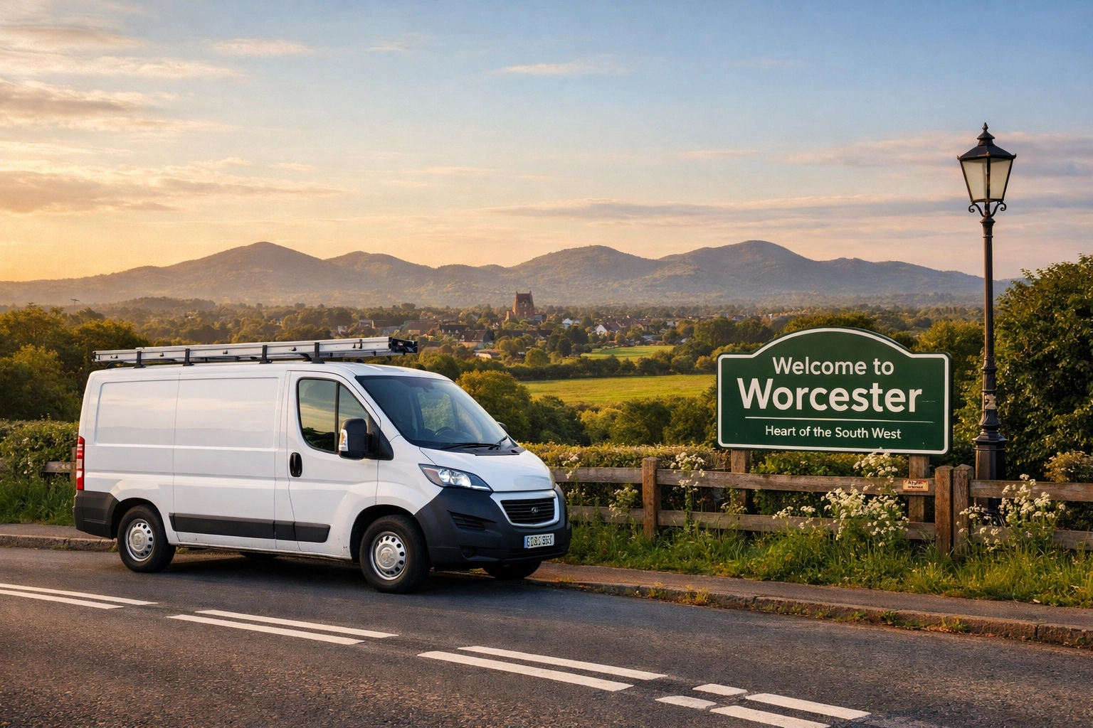 i-Spy CCTV professional security service van parked in Worcestershire with the Malvern Hills view.