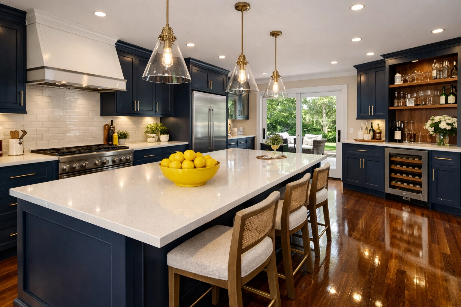 Immaculate Wellesley kitchen showing the results of professional house cleaning during the 128 Belt strike.
