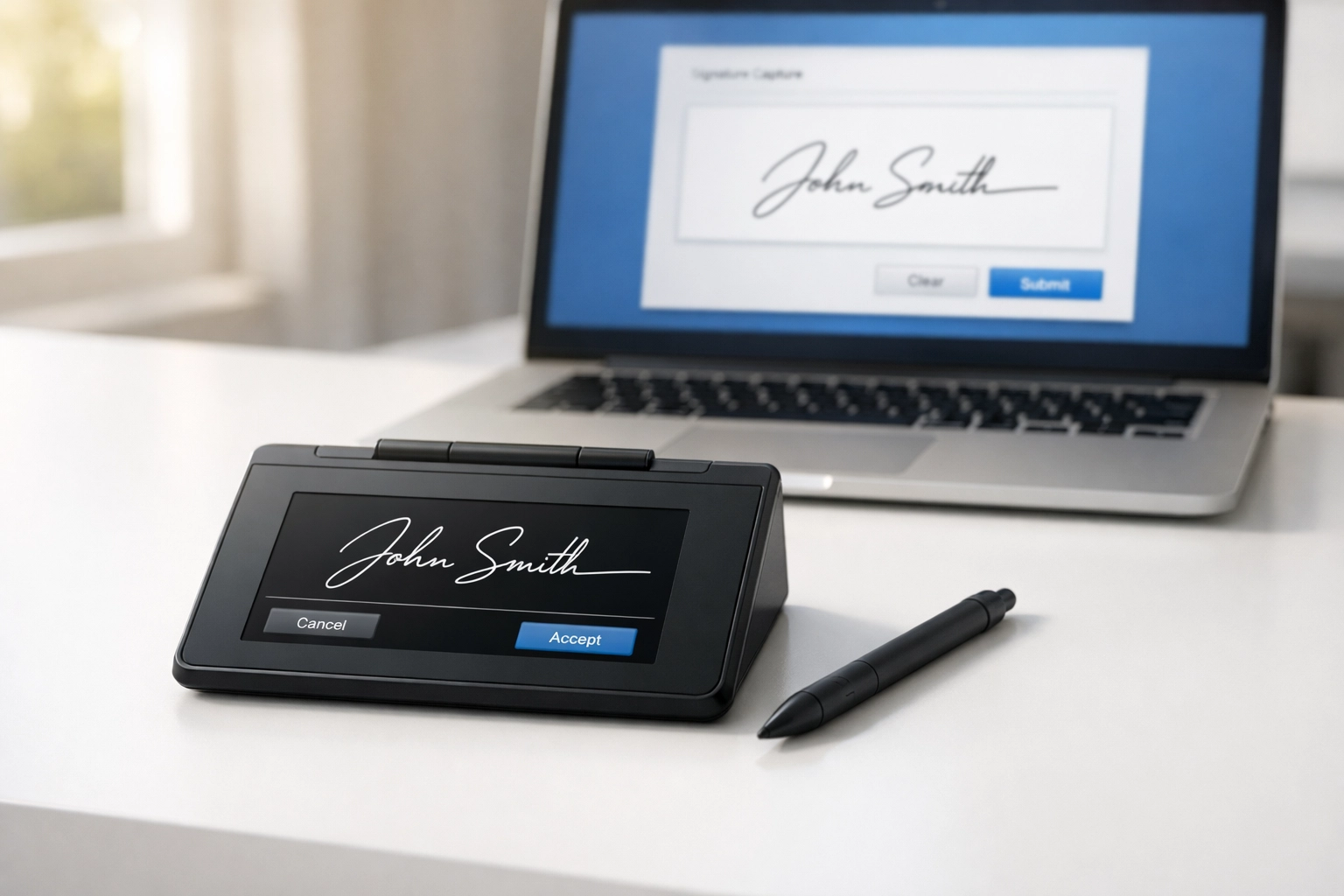 Digital signature pad and electronic signing interface for tax return preparation