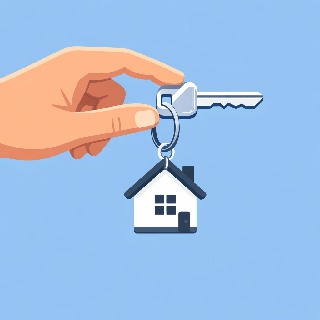 Llaves de una casa nueva como resultado de mejorar el historial crediticio.