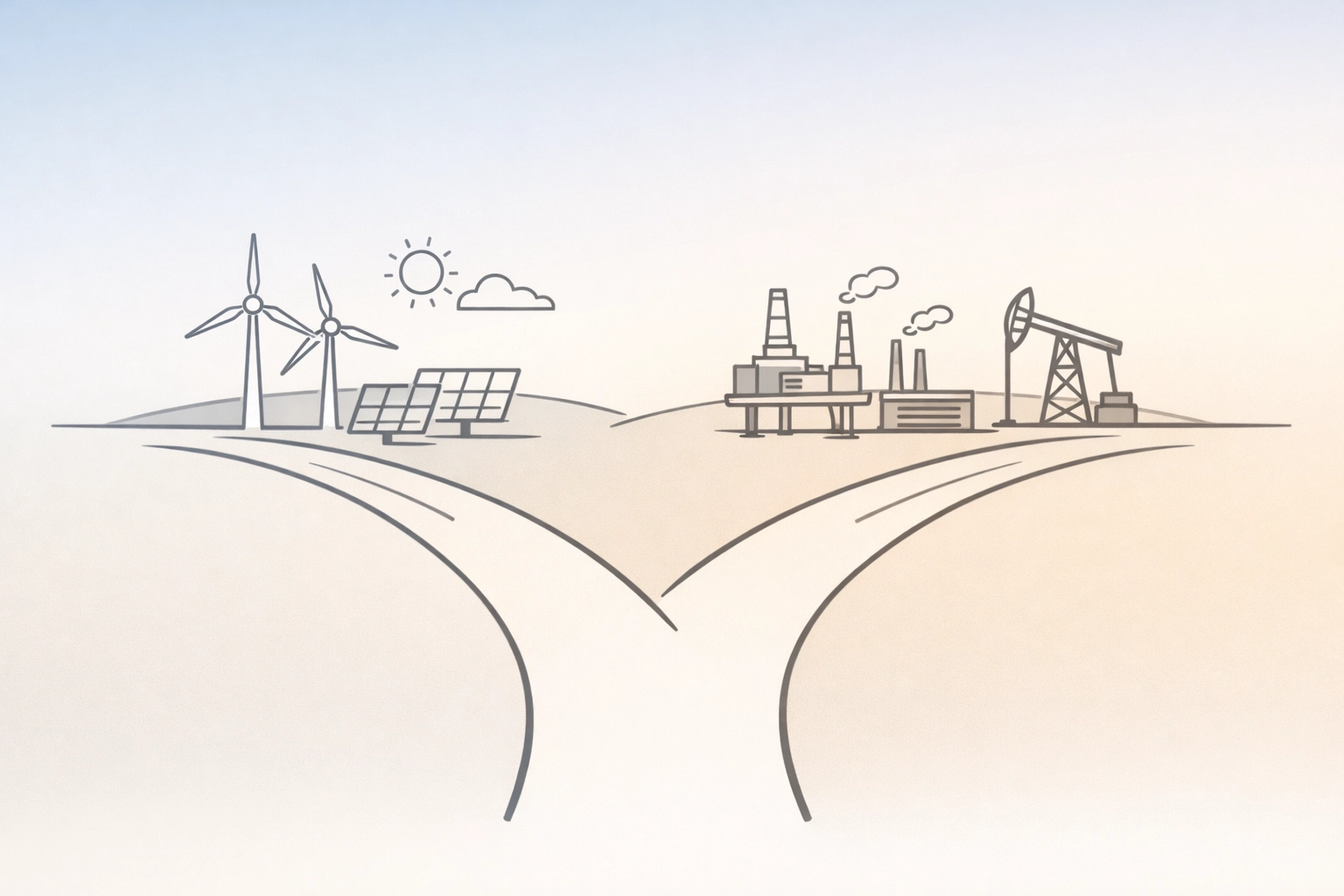 Diverging paths between renewable energy and fossil fuel investments