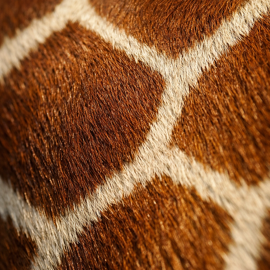 Close-up of giraffe coat pattern showing intricate texture and detail in animal photography