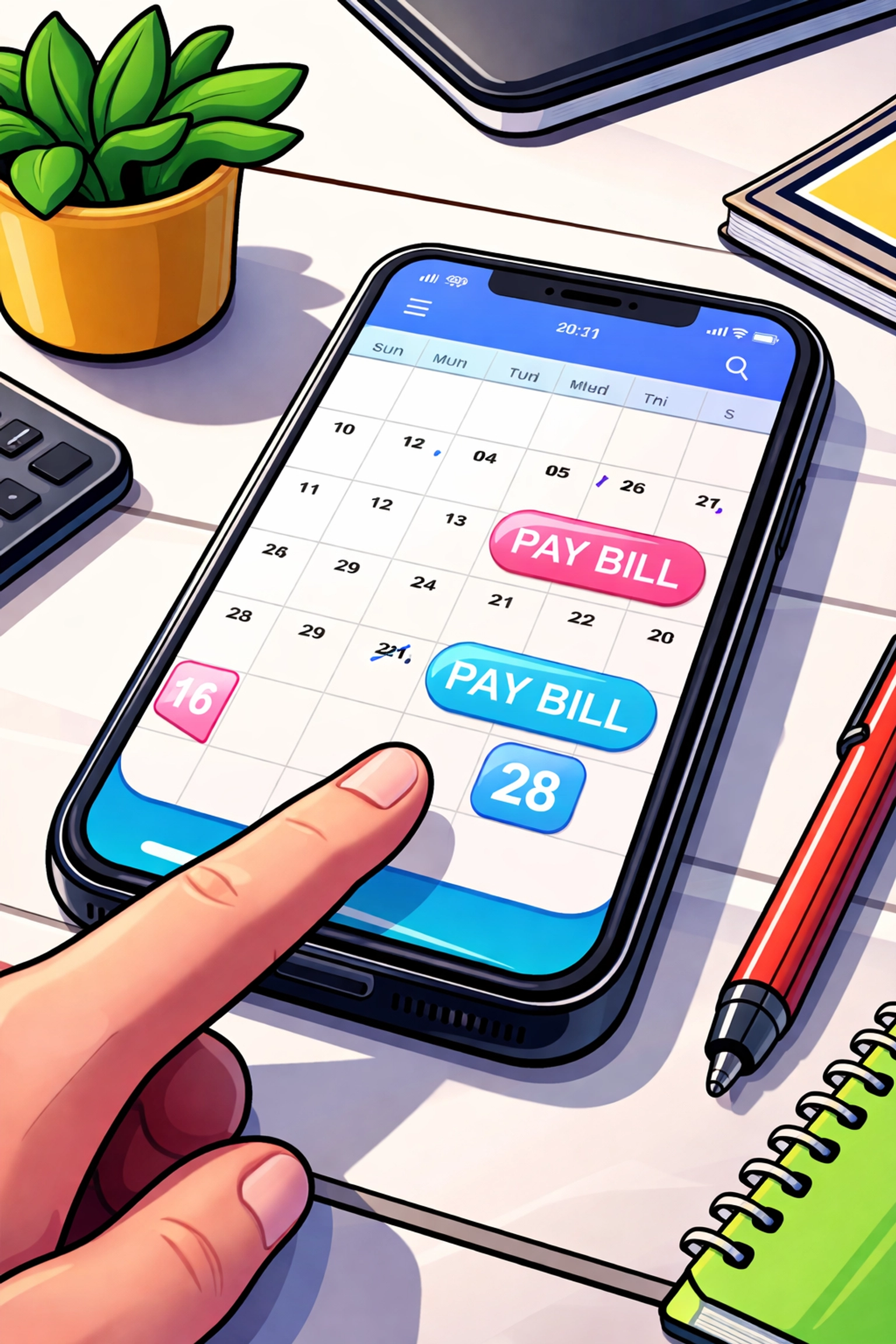 Smartphone showing payment reminder, representing on-time payments for rebuilding credit with used car loan in Arnold MO
