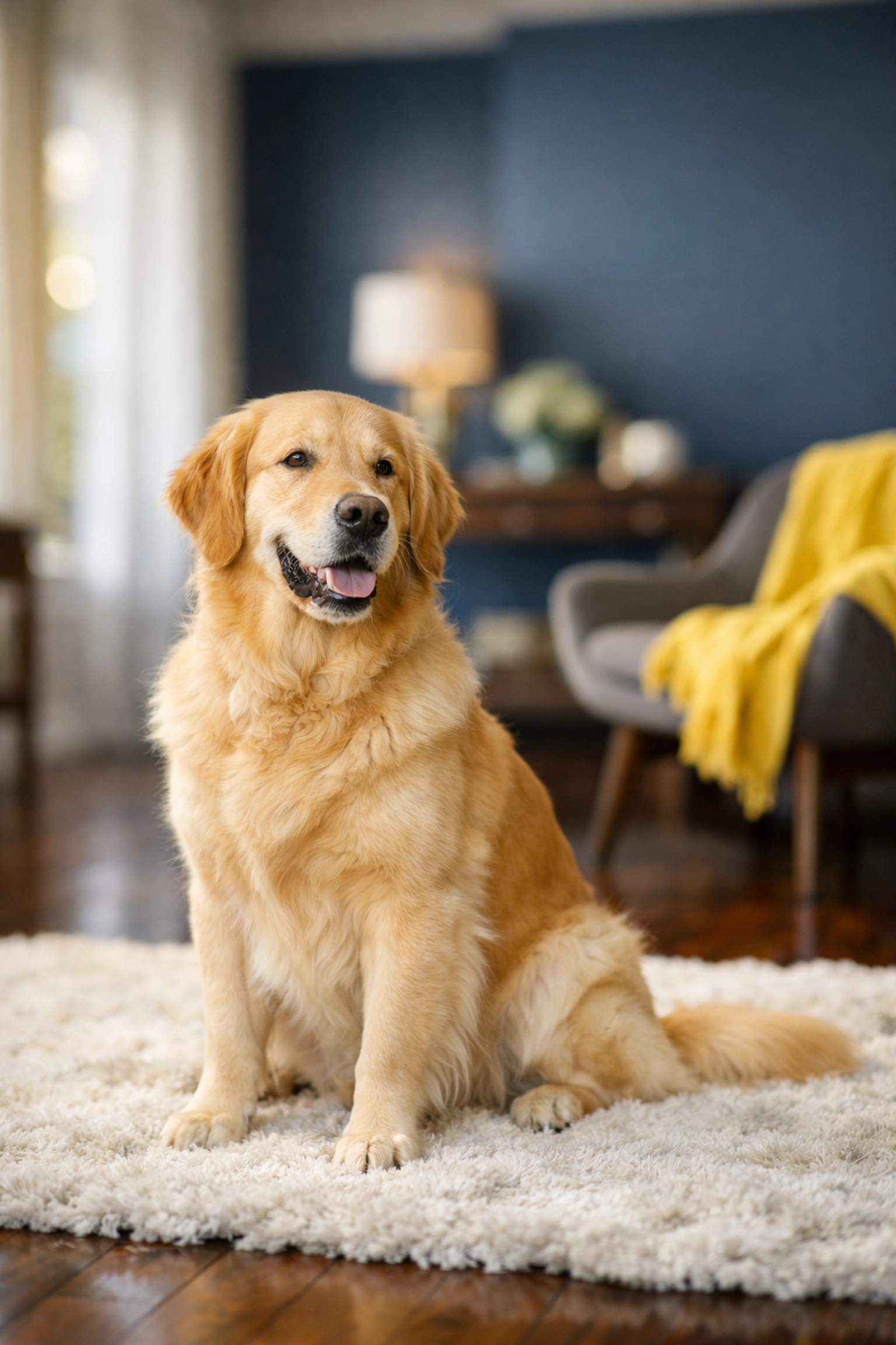 A well-behaved dog in a clean Cambridge home ensuring a stress-free maid service Cambridge experience.