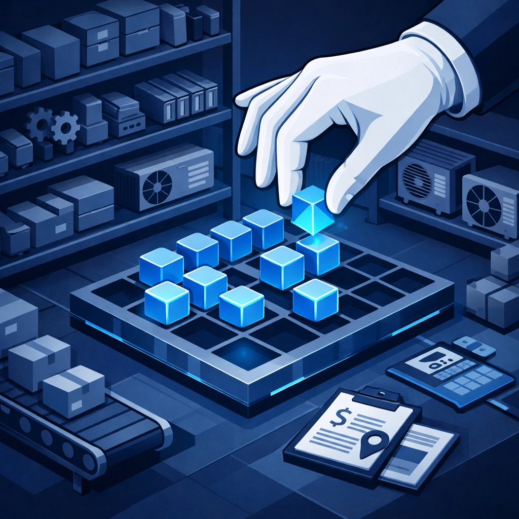 White-glove ERP implementation showing organized data migration for industrial and MRO distribution centers.