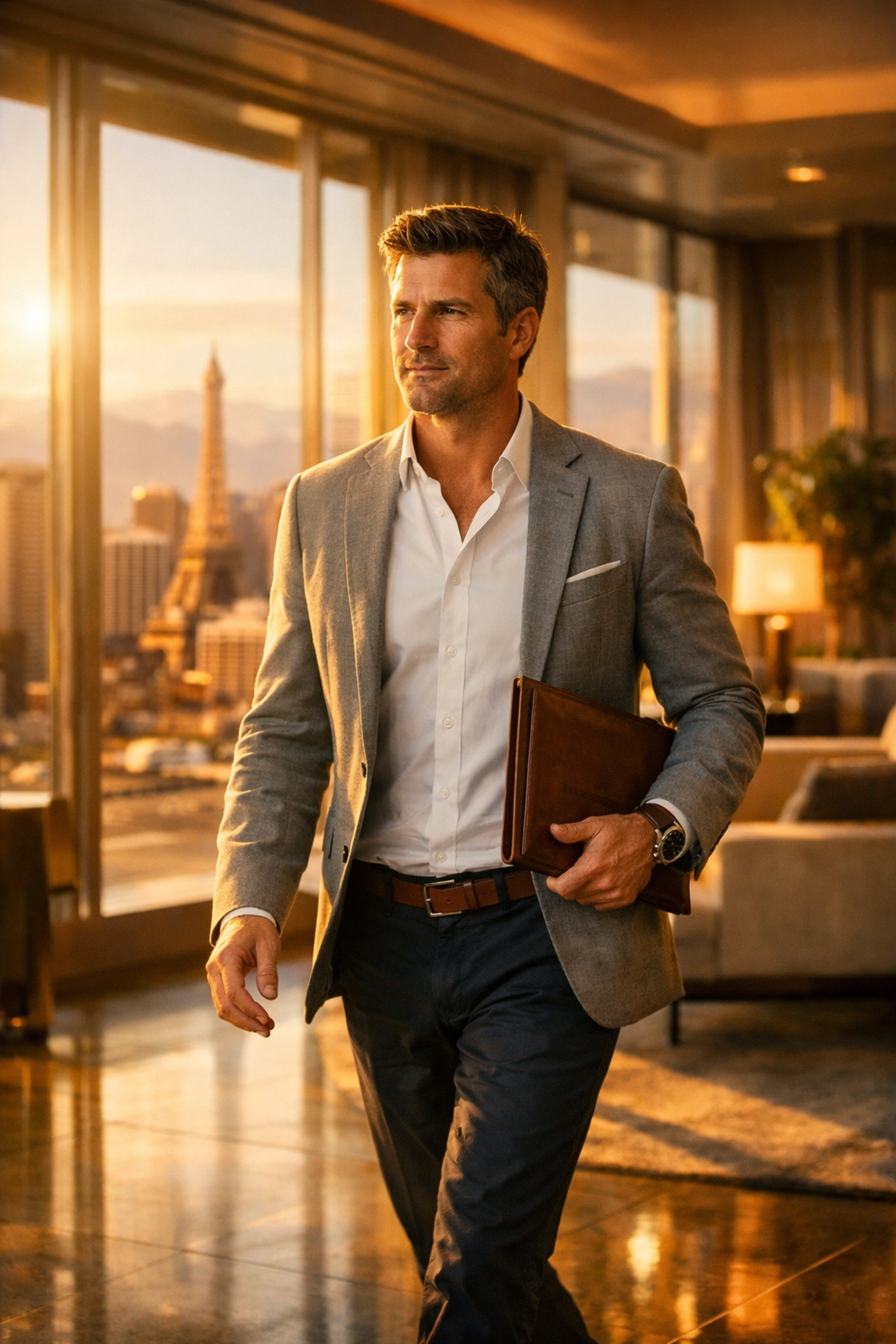 Confident Las Vegas professional showing improved energy and focus from TRT