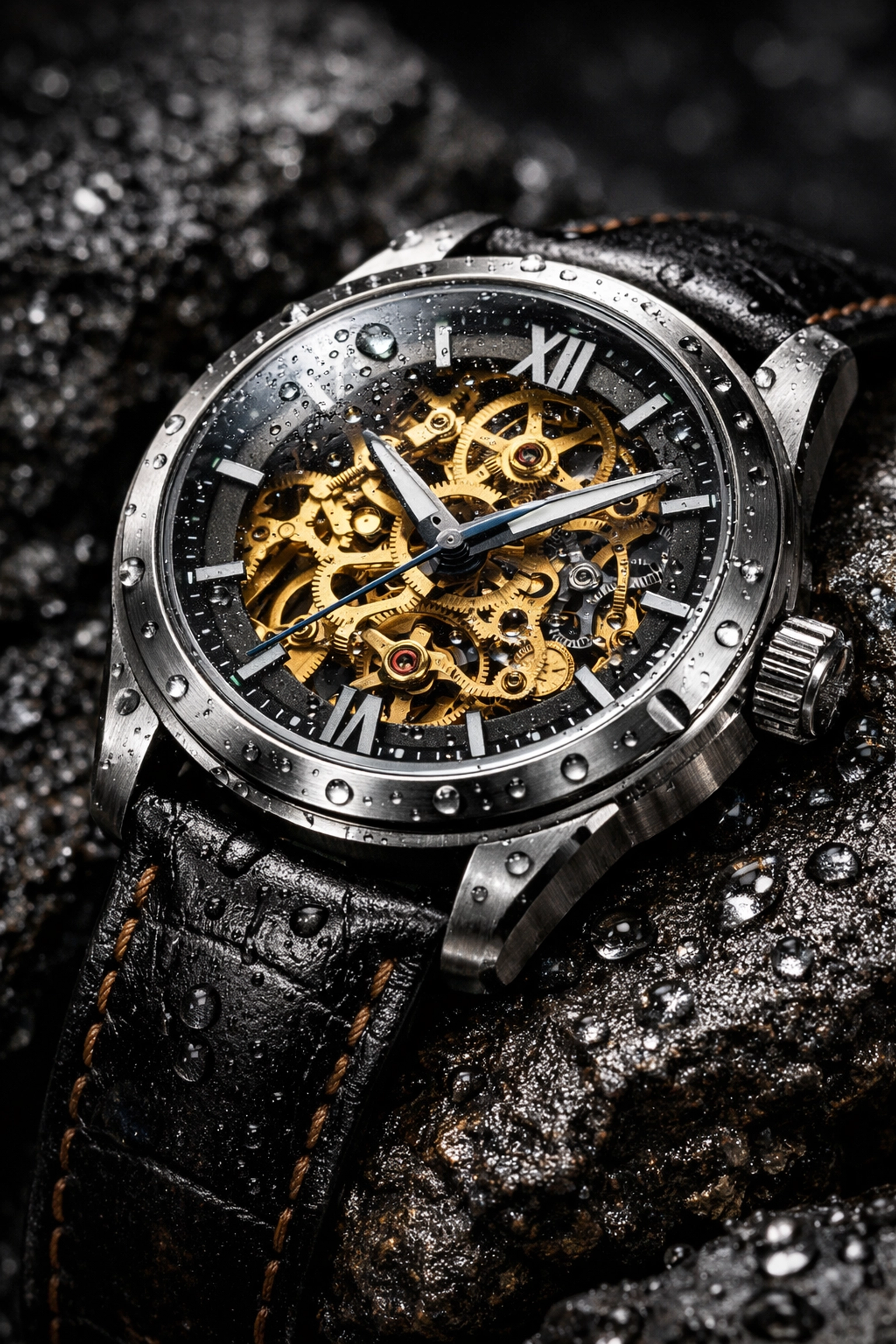 High-end product photography of a luxury watch showcasing intricate details and premium quality.