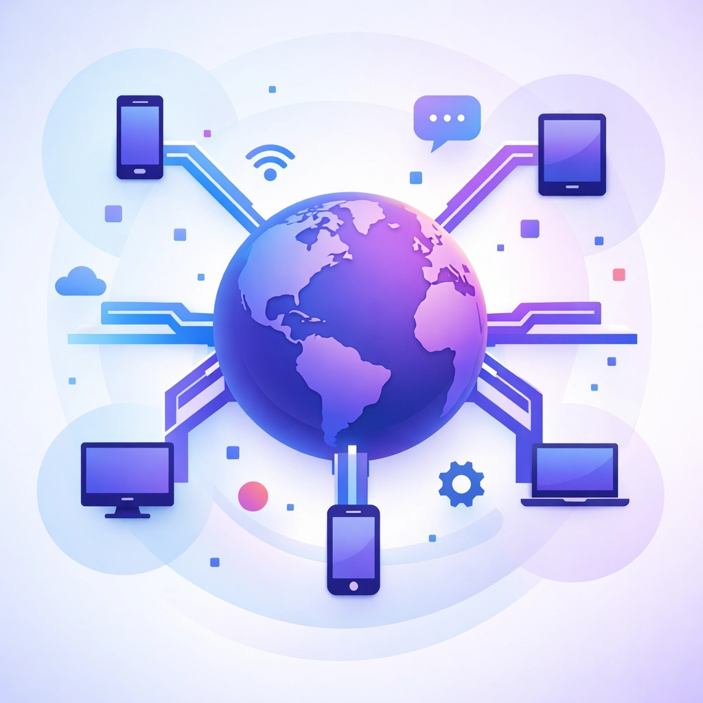 Global streaming network connecting short film viewers worldwide on multiple devices