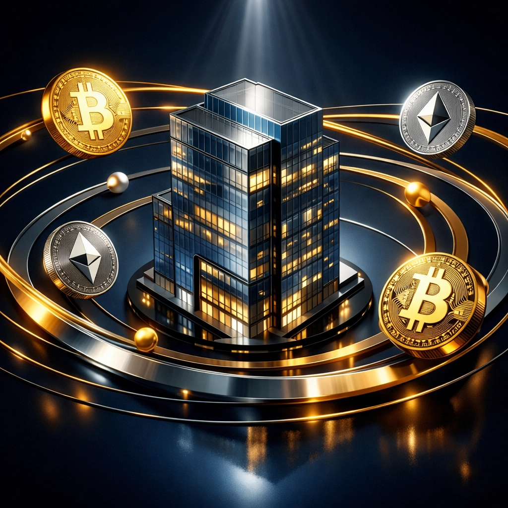 Core-satellite portfolio strategy with real estate center and crypto assets orbiting around it