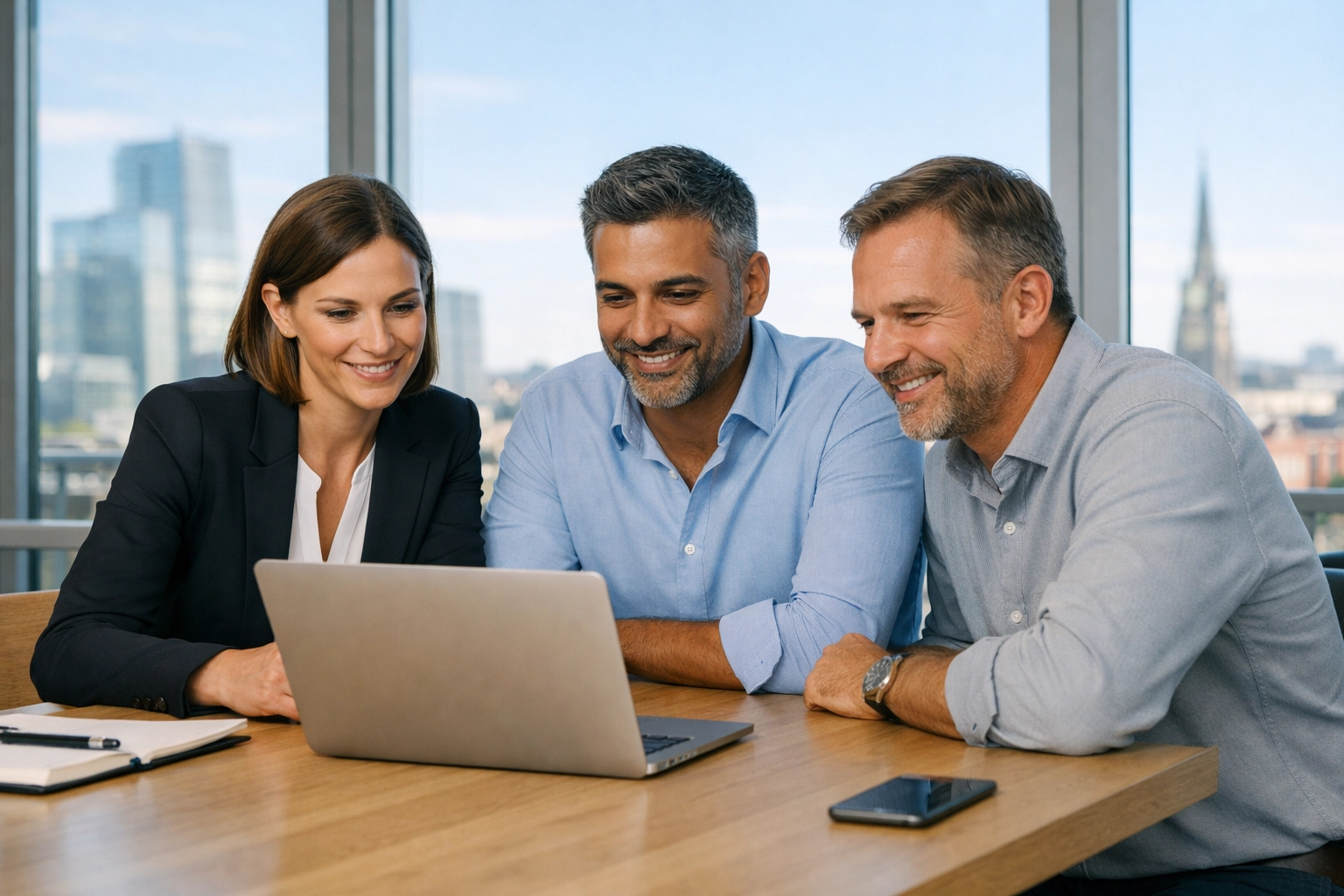 Corporate professionals discussing ServiceNow consulting services for GDPR and DORA compliance.