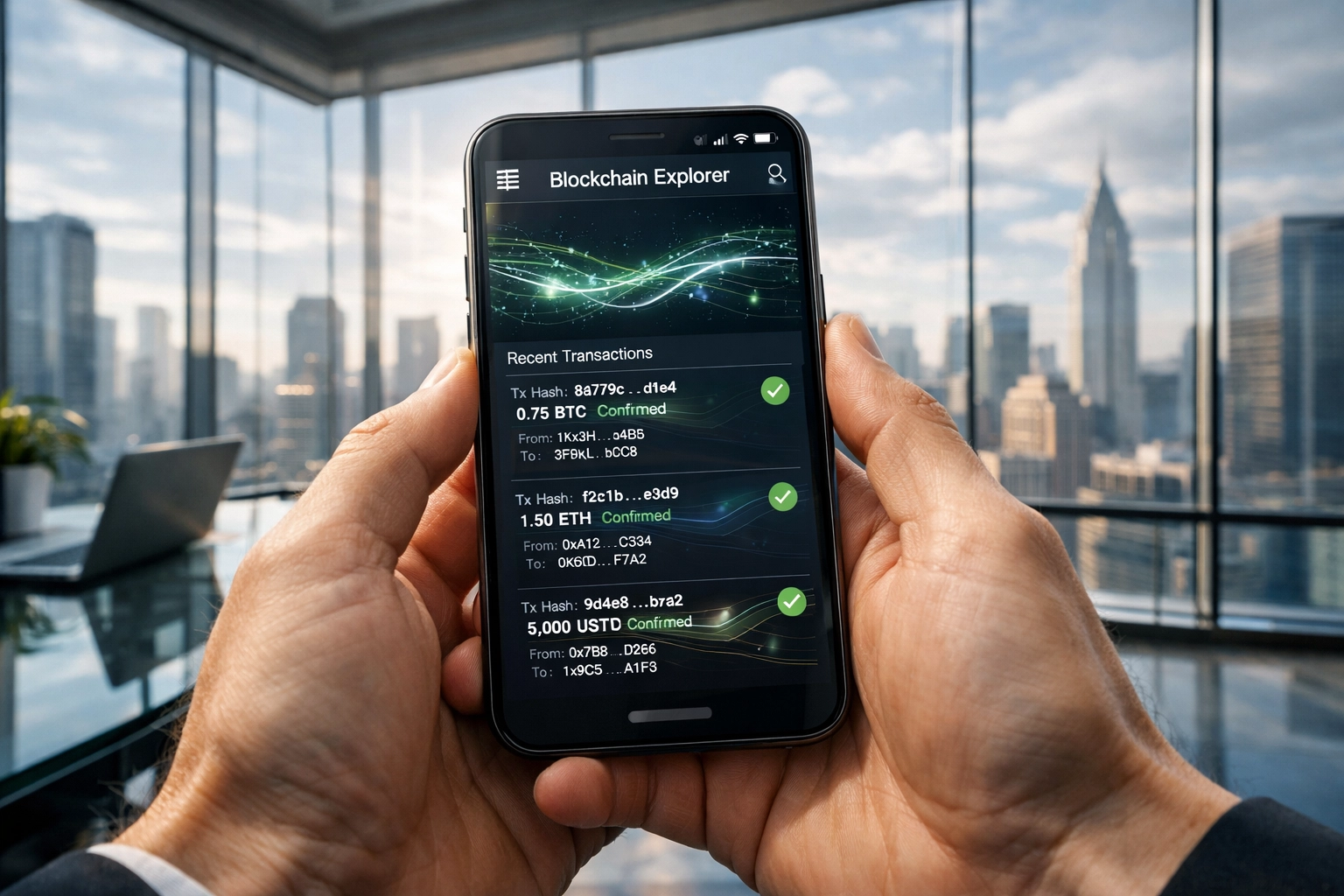 LareScan blockchain explorer displaying real-time transaction transparency and verification on mobile device