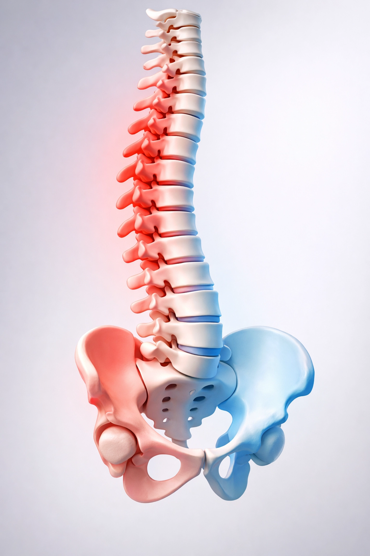 Spine diagram showing sciatica imbalance and 180° Solution corrective approach