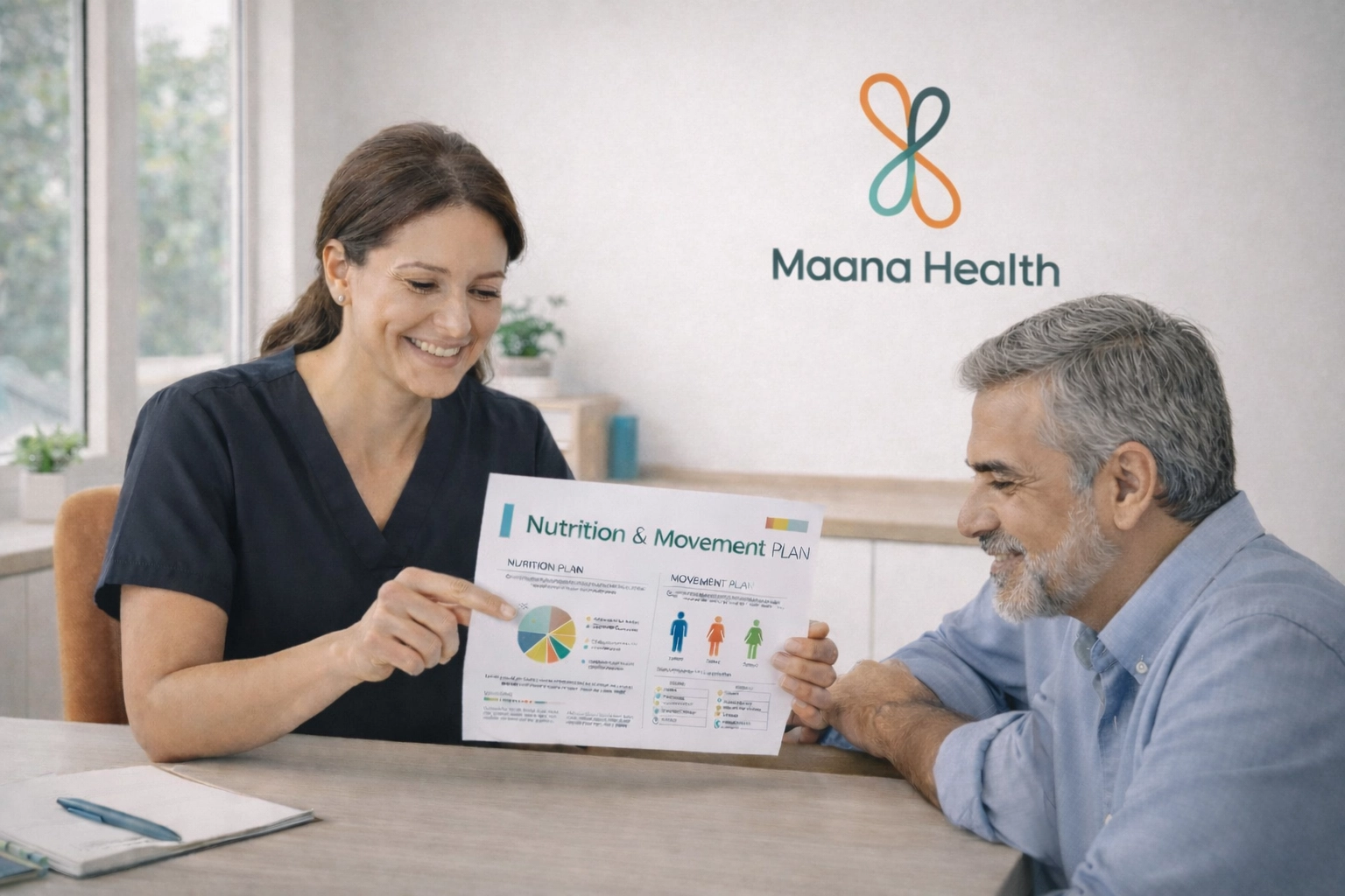 Maana Health specialist discussing a holistic weight loss and physiotherapy plan with a patient in Kozhikode.