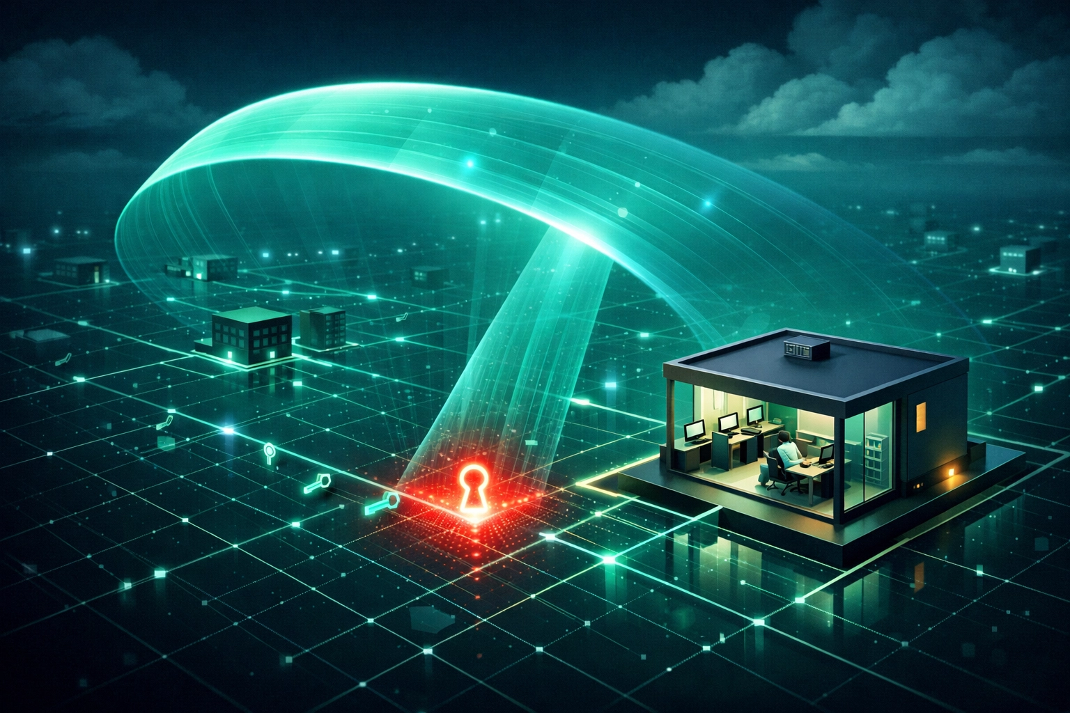 Security scan detecting a leaked access key in a small business cloud environment