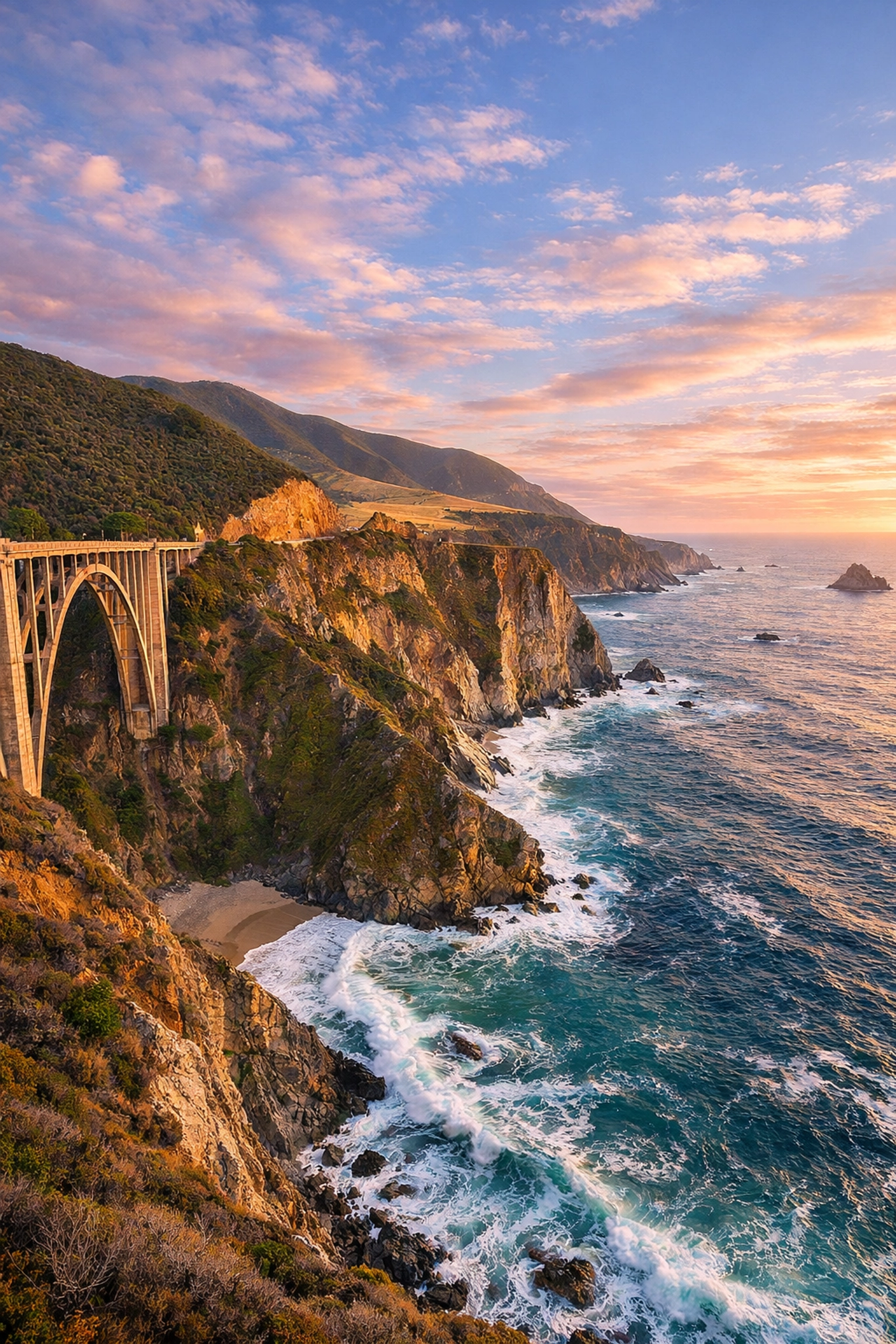 Sharp fine art landscape of Bixby Creek Bridge in Big Sur showcasing professional photography skills.