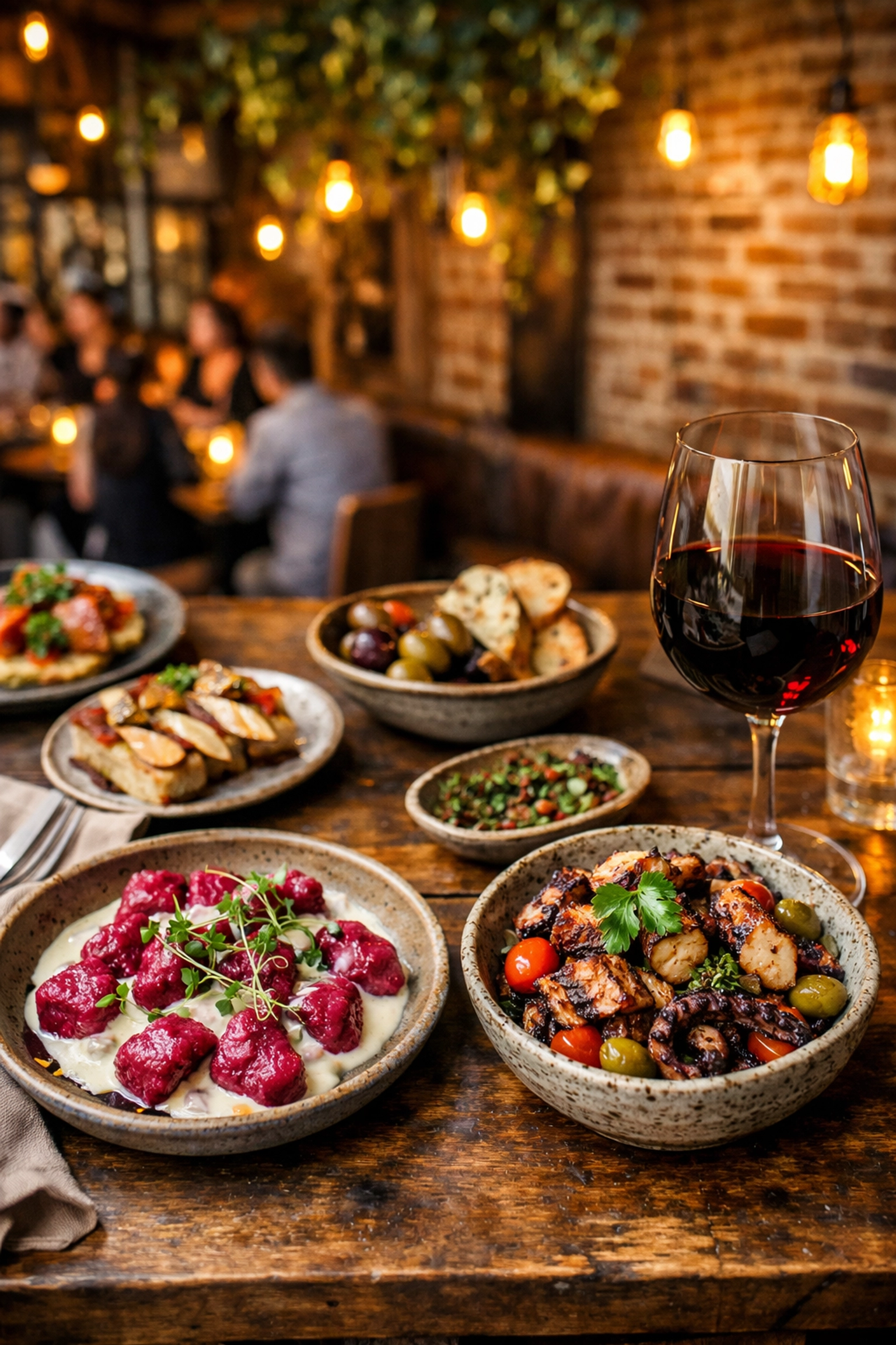 Bacari Group signature Mediterranean cicchetti dishes showcasing high-quality independent restaurant dining.