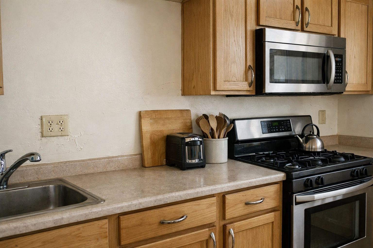 Kitchen showing maintenance issues discovered during property survey inspection
