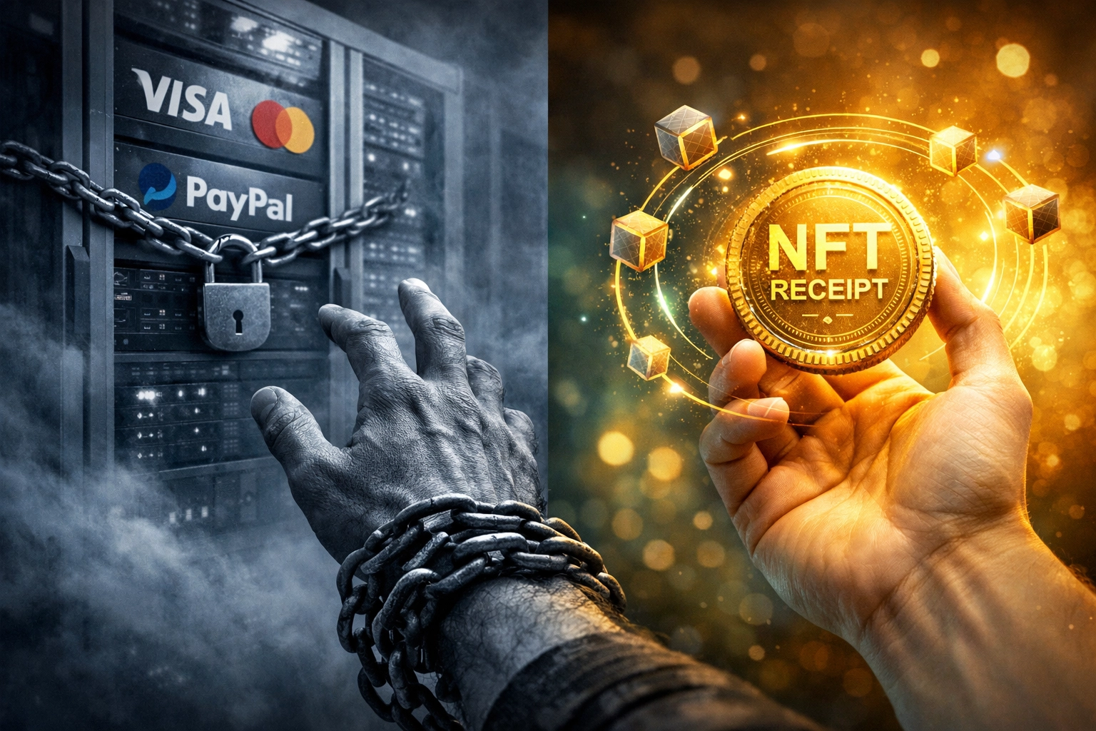 Merchant data ownership: self-custody NFT receipts versus controlled payment processors