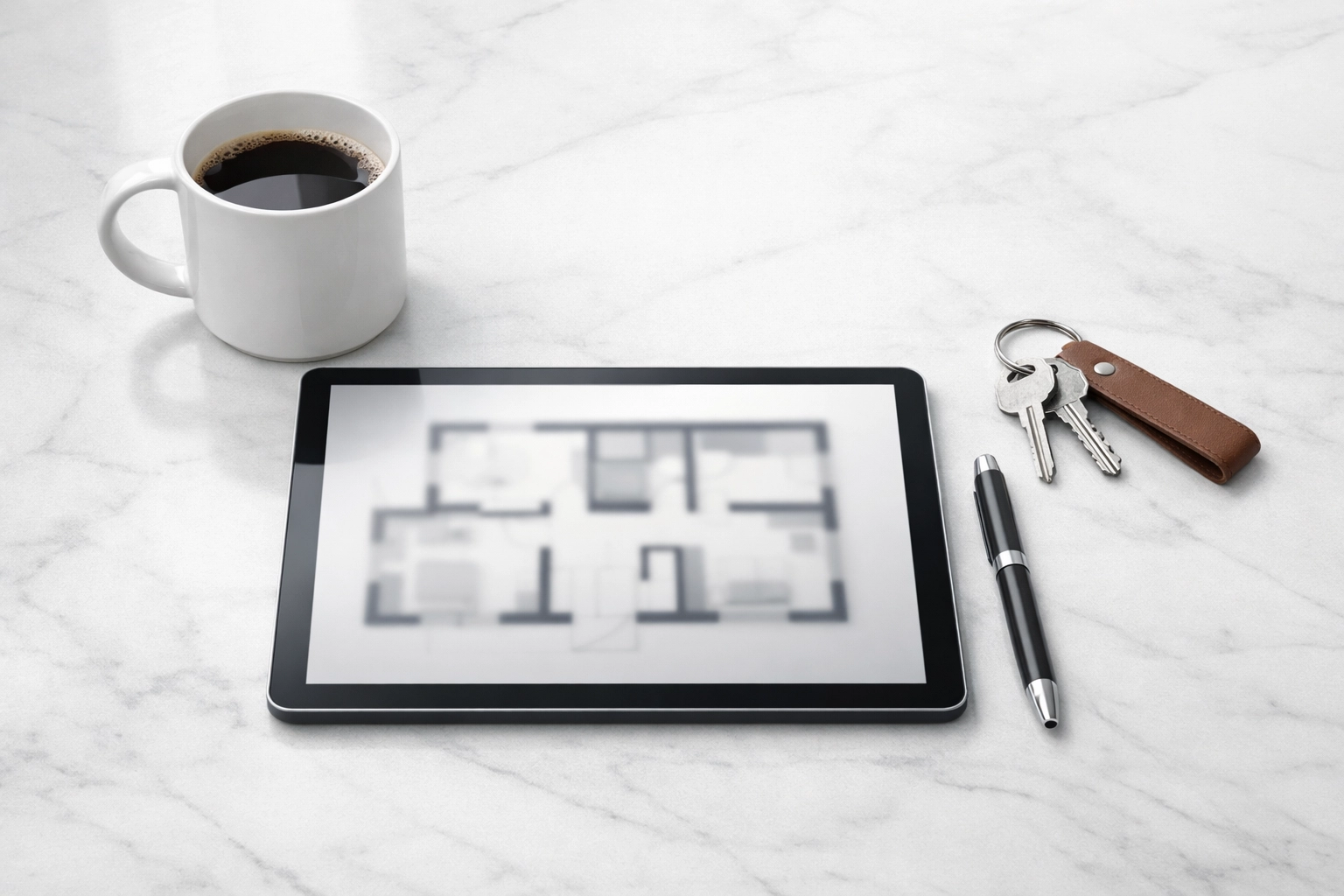 House keys and architectural plans on a desk symbolizing 2026 home buying strategy.