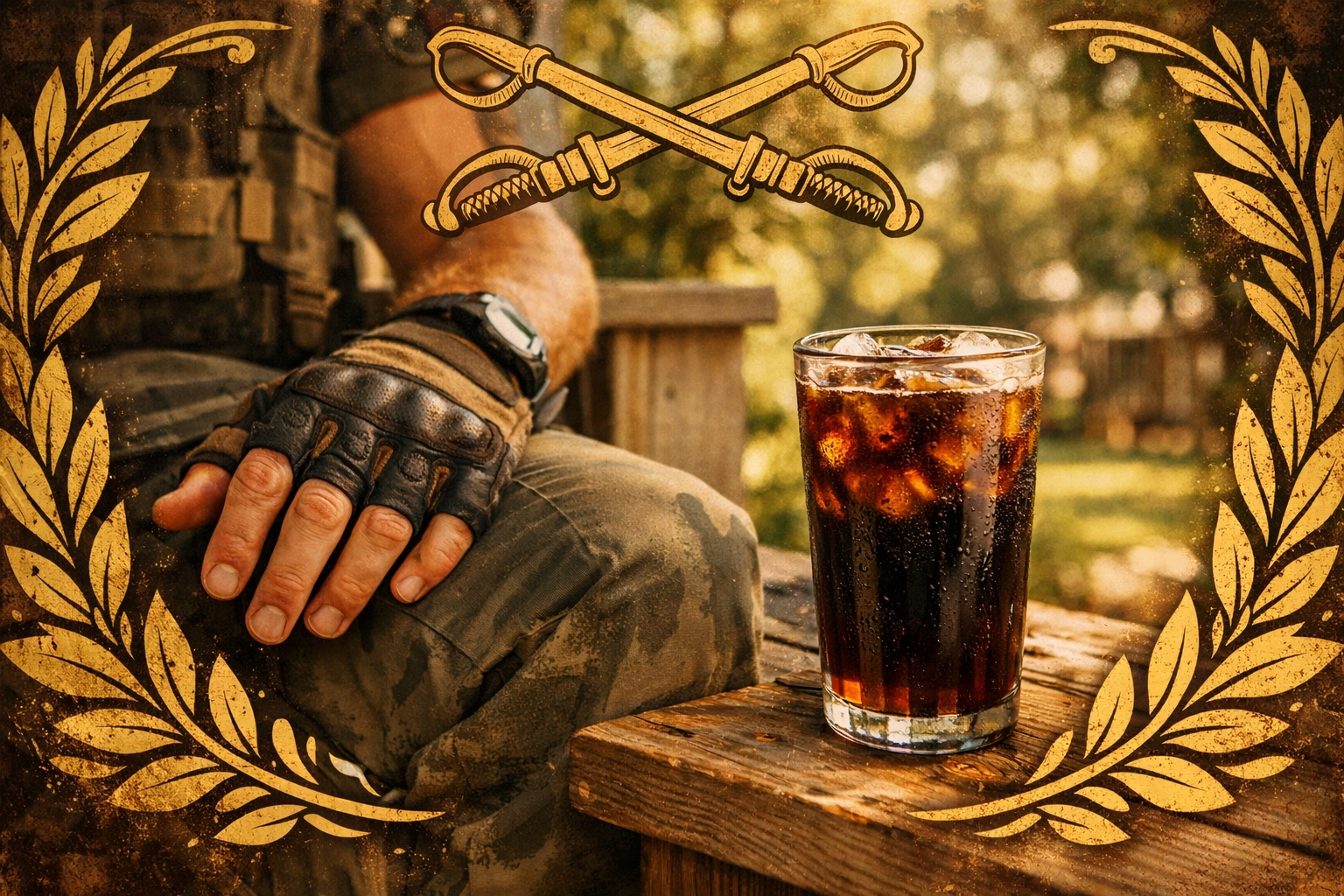 Icy glass of Morning PT Cold Brew on a porch, the reward for a disciplined summer morning routine.