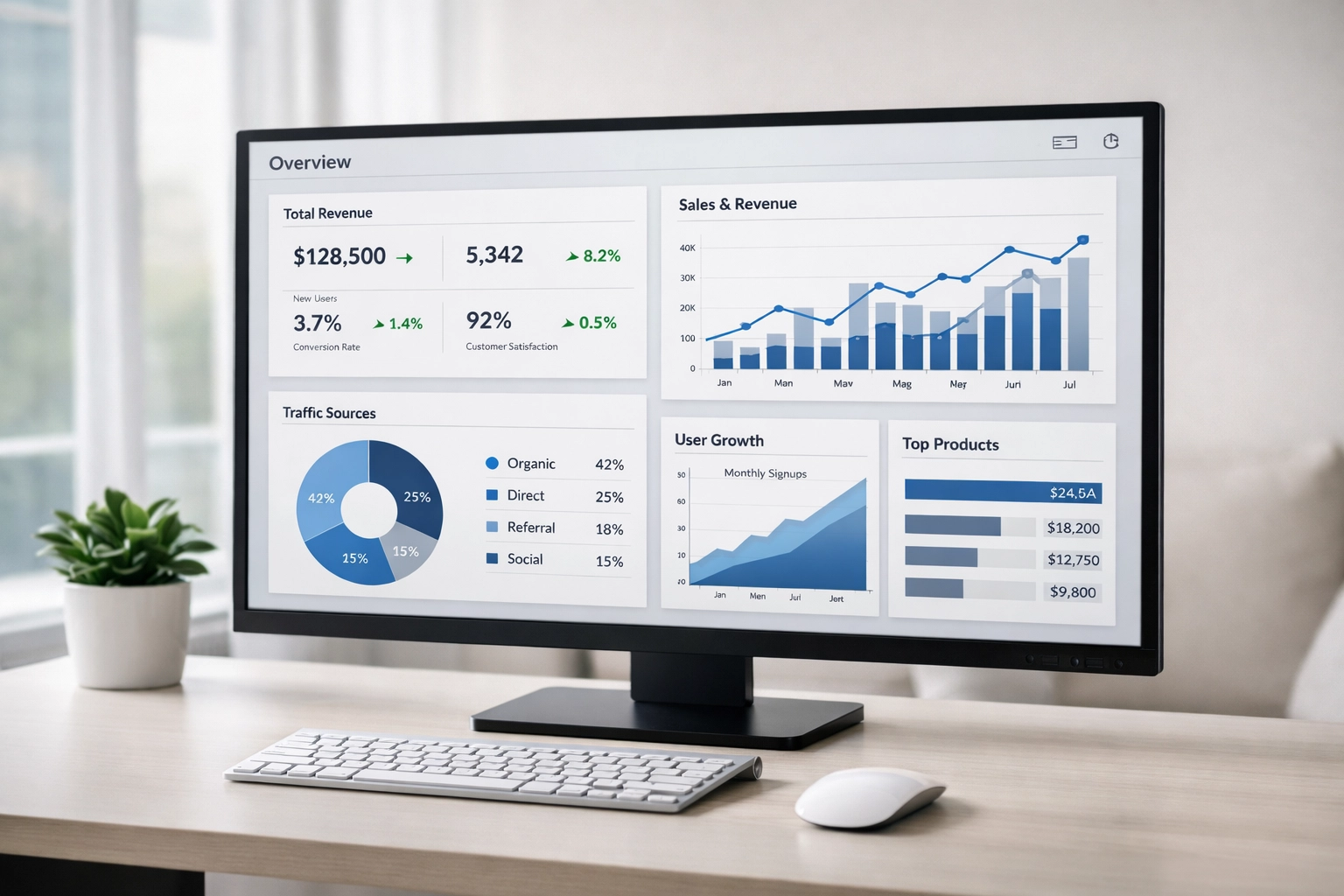 Performance metrics dashboard tracking service bureau efficiency and tax return processing analytics