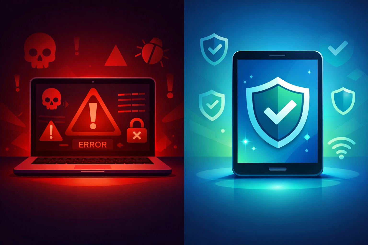 Compromised laptop versus safe device for password recovery