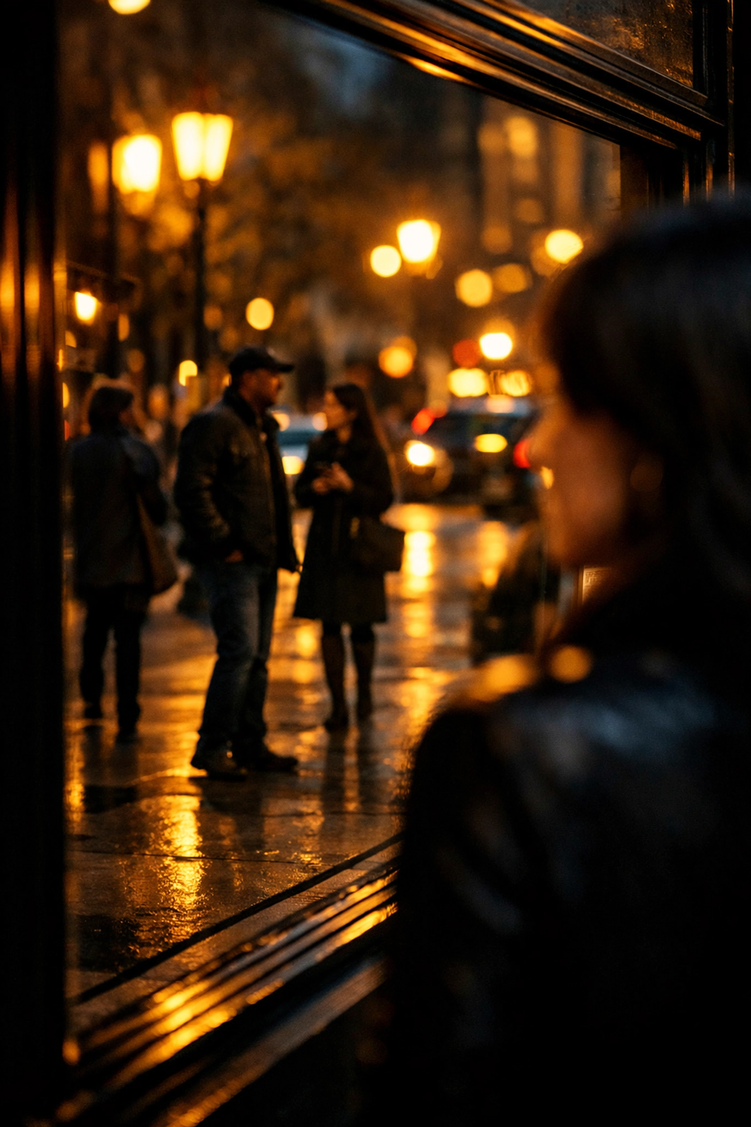 Woman observing urban surroundings through a window reflection, illustrating situational awareness for self-defense. Stop Being an Easy Target: Quick Self-Defense Tips That Actually Work for Busy Single Women