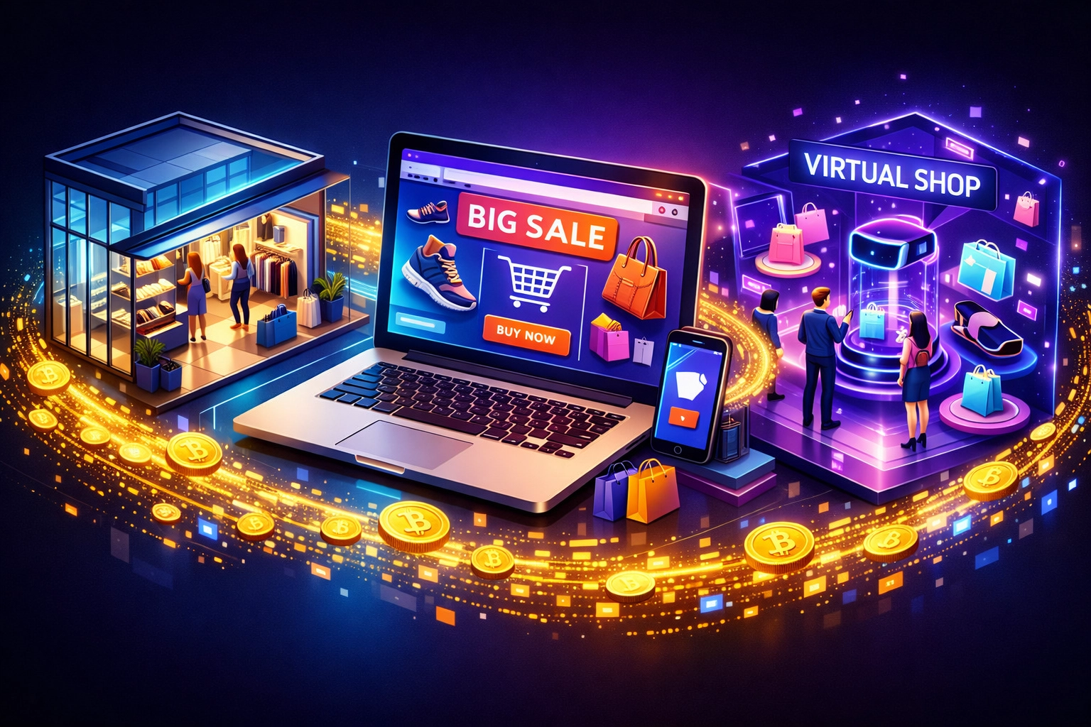 Unified crypto payment system across physical retail, online, and metaverse shopping channels