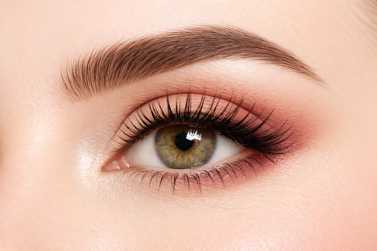 Expertly groomed natural eyebrows and lifted lashes to frame the face and boost confidence.