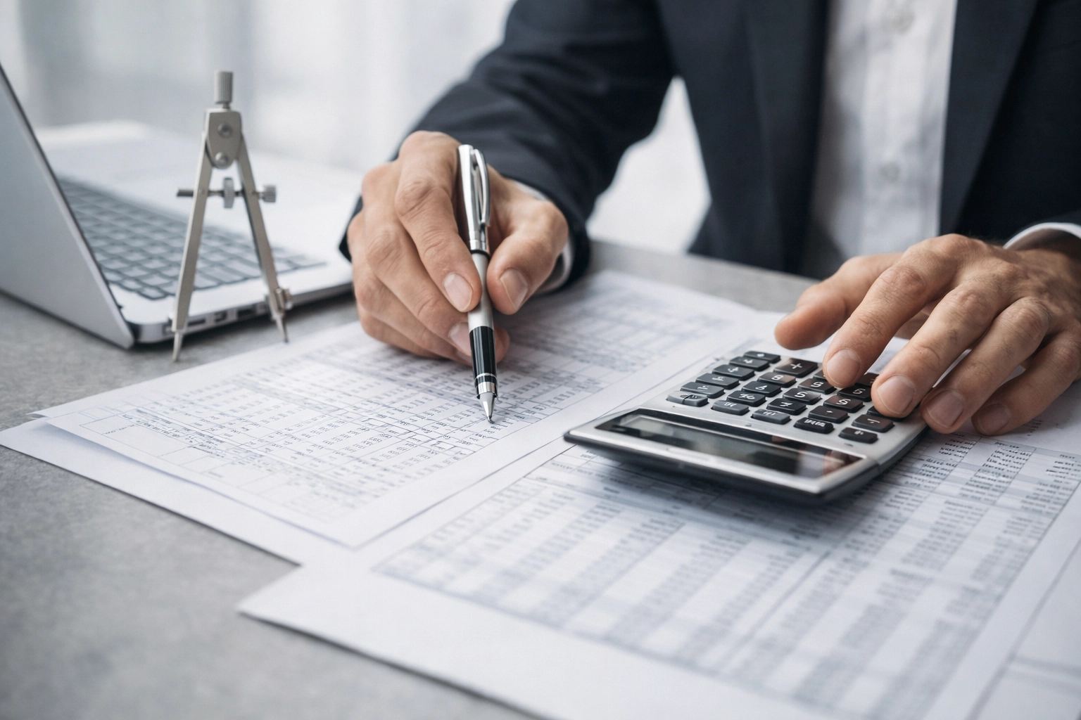 Precision tax tools on documents representing financial accuracy in Pillar Two tax compliance.